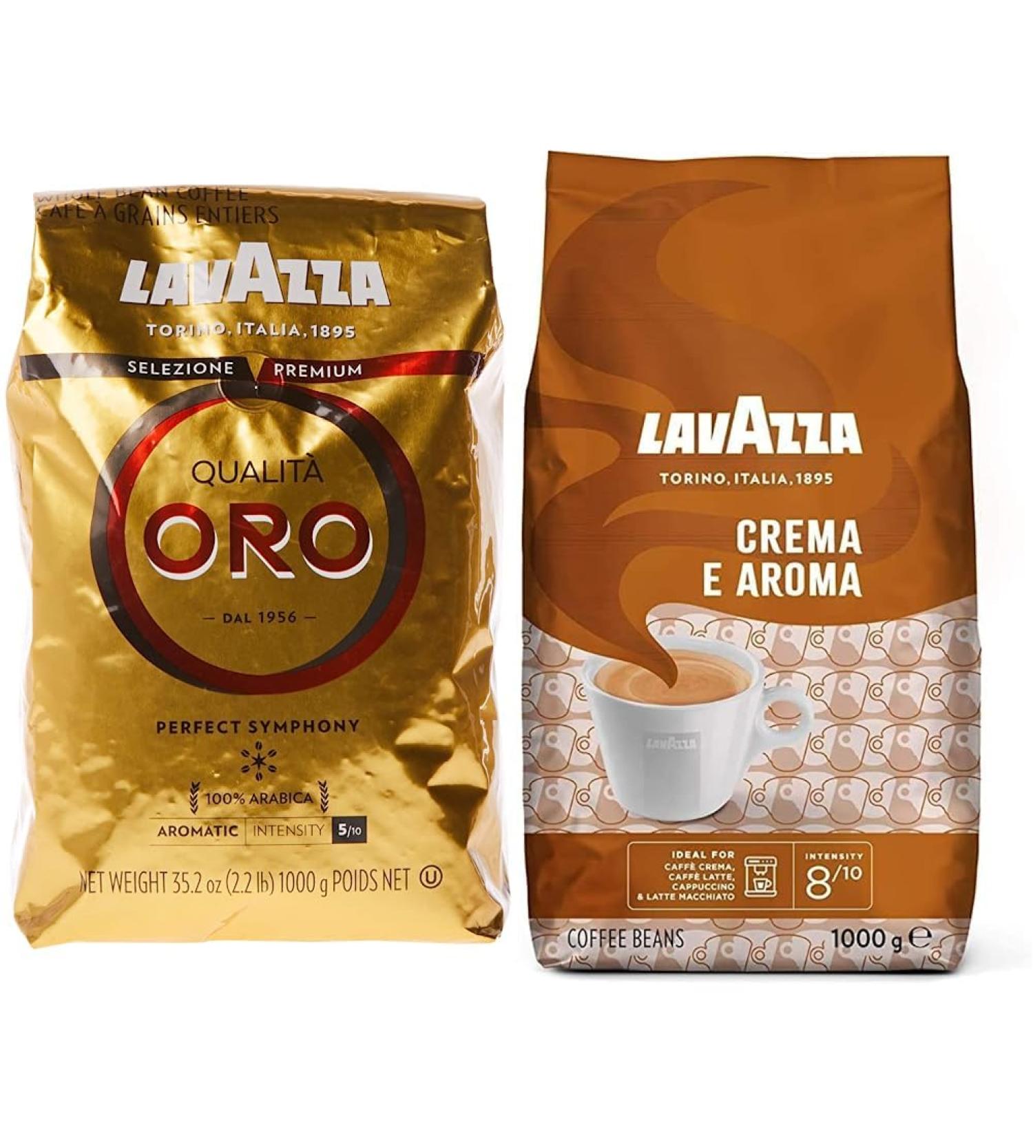 Oro Whole Bean Coffee Blend Medium Roast 1kg Bag (1 Pack) & Crema E Aroma Whole Bean Coffee Blend 2.2-Pound Bag Balanced medium roast Coffee+ Aroma Beans - Buy Online on SooperMarket.com