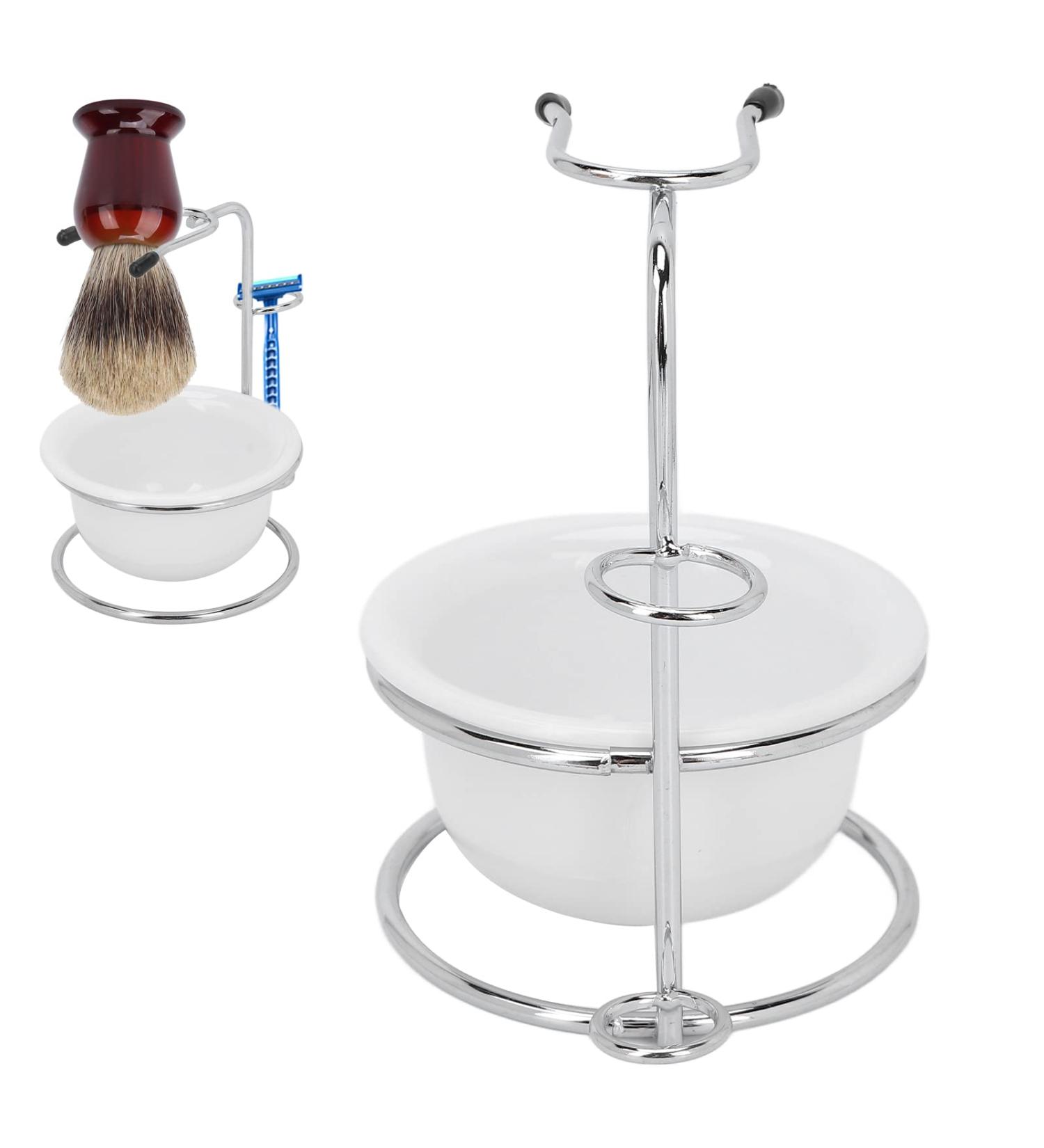 Agatige 2 in 1 Shaving Brush Razor Stand with Stainless Steel Soap Bowl Shaving Kit for Men Boyfriend Husband Dad Birthday Fathers Day Gift - Buy Online on SooperMarket.com