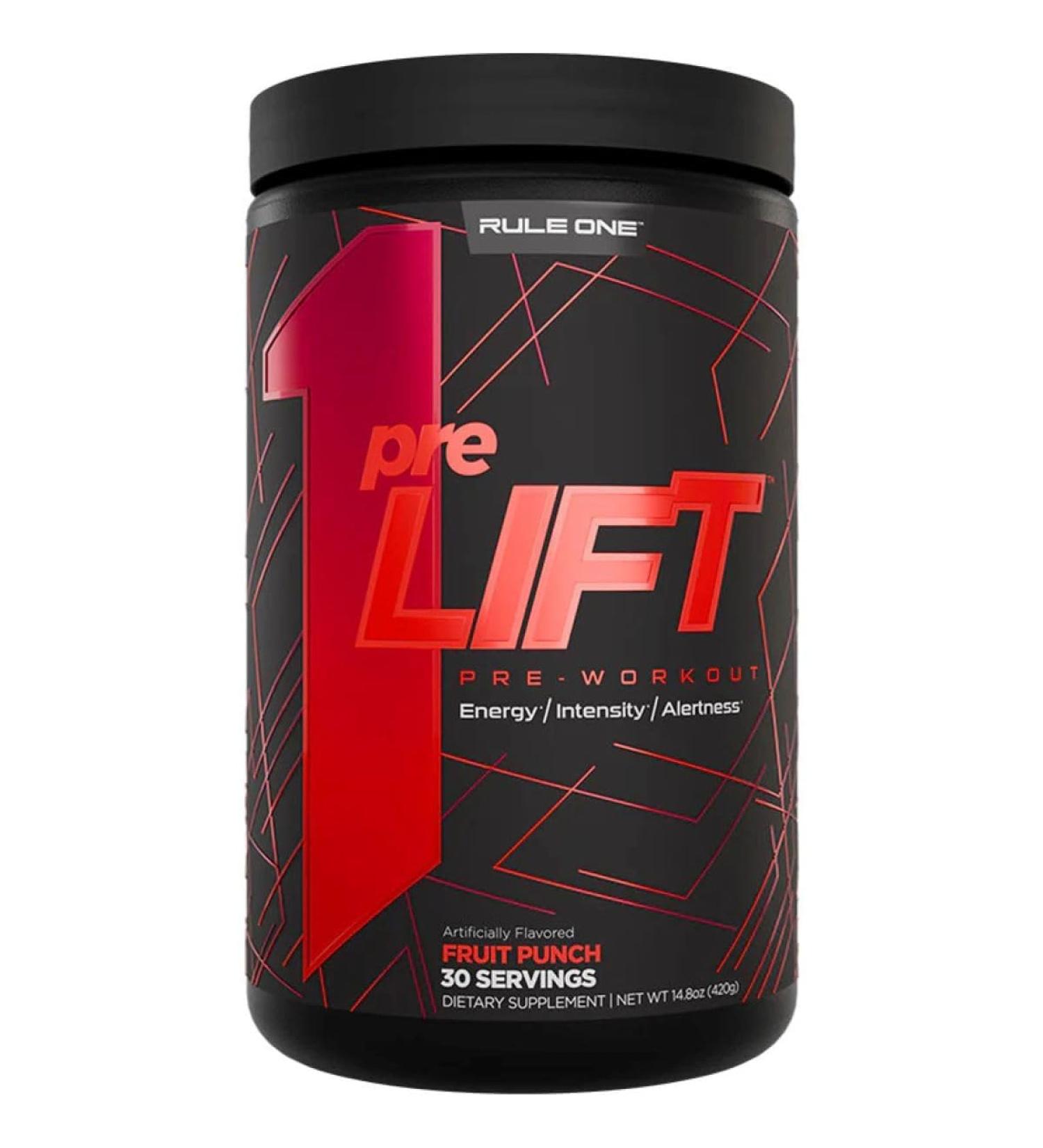 R-1 Pre Lift Pre-Workout Powder | 335mg Caffeine 3.2g Beta-Alanine 6g L-Citrulline 200mg Alpha GPC | Nitric Oxide Production Energy Alertness & Endurance Sugar Free | 30 Servings (Fruit Punch) - Buy Online on SooperMarket.com