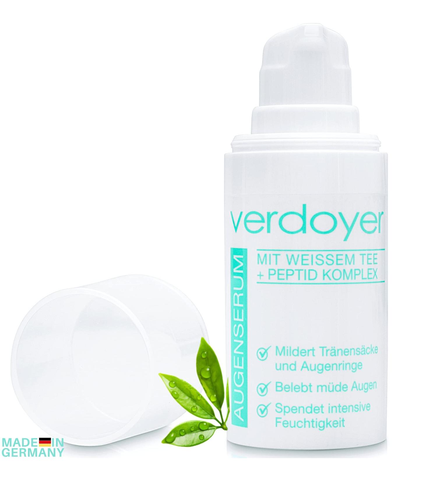Verdoy Eye Serum for Dark Circles & Wrinkles - Anti-Fold Smoothing Eye Care with White Tea & Peptides - Made in Germany - Buy Online on SooperMarket.com