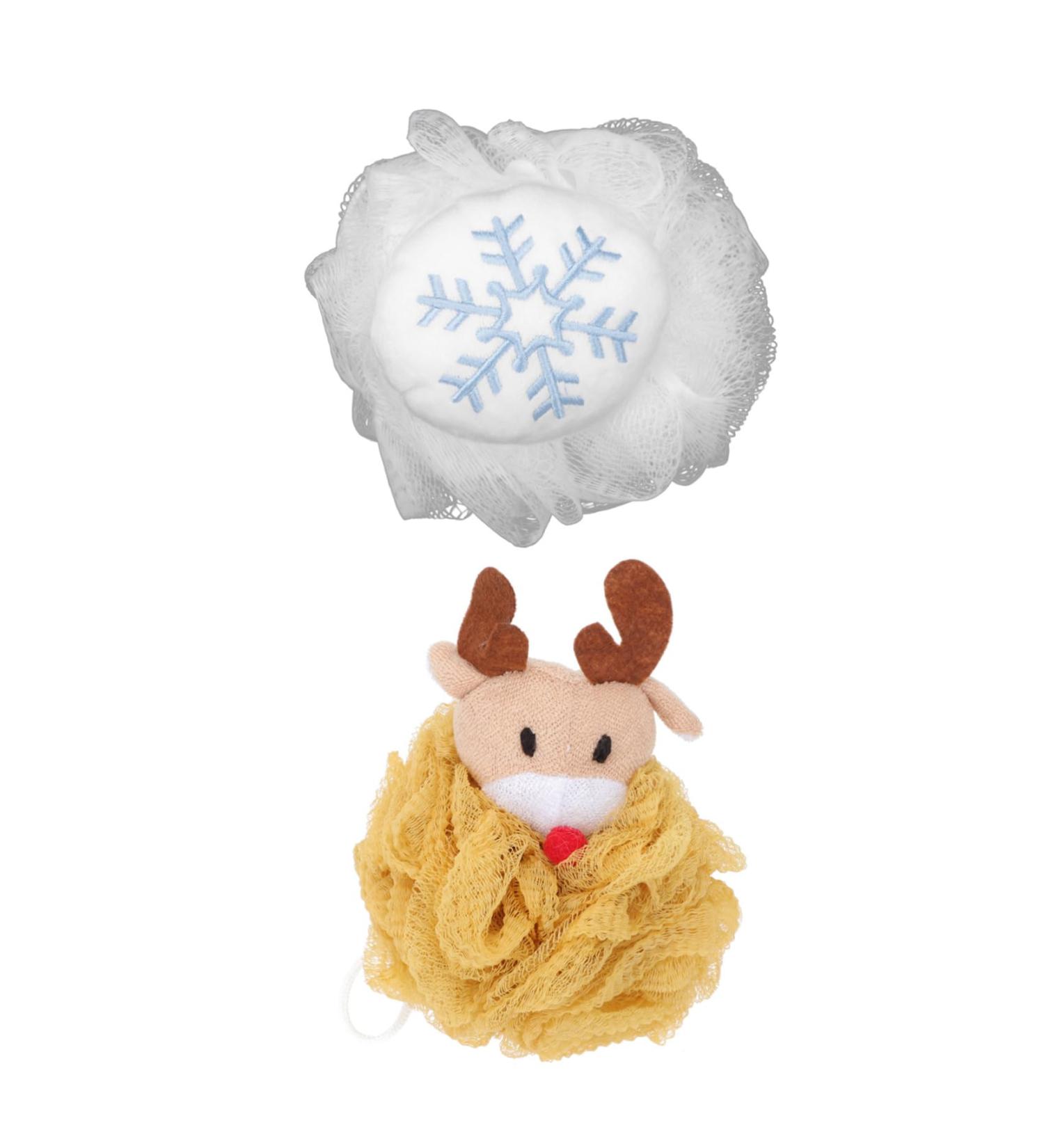 Angoily 2pcs Bath Ball Loofah for Sensitive Skin - Girl's Cartoon Bath Sponges & Scrubbers for Holiday & Daily Use - Buy Online on SooperMarket.com