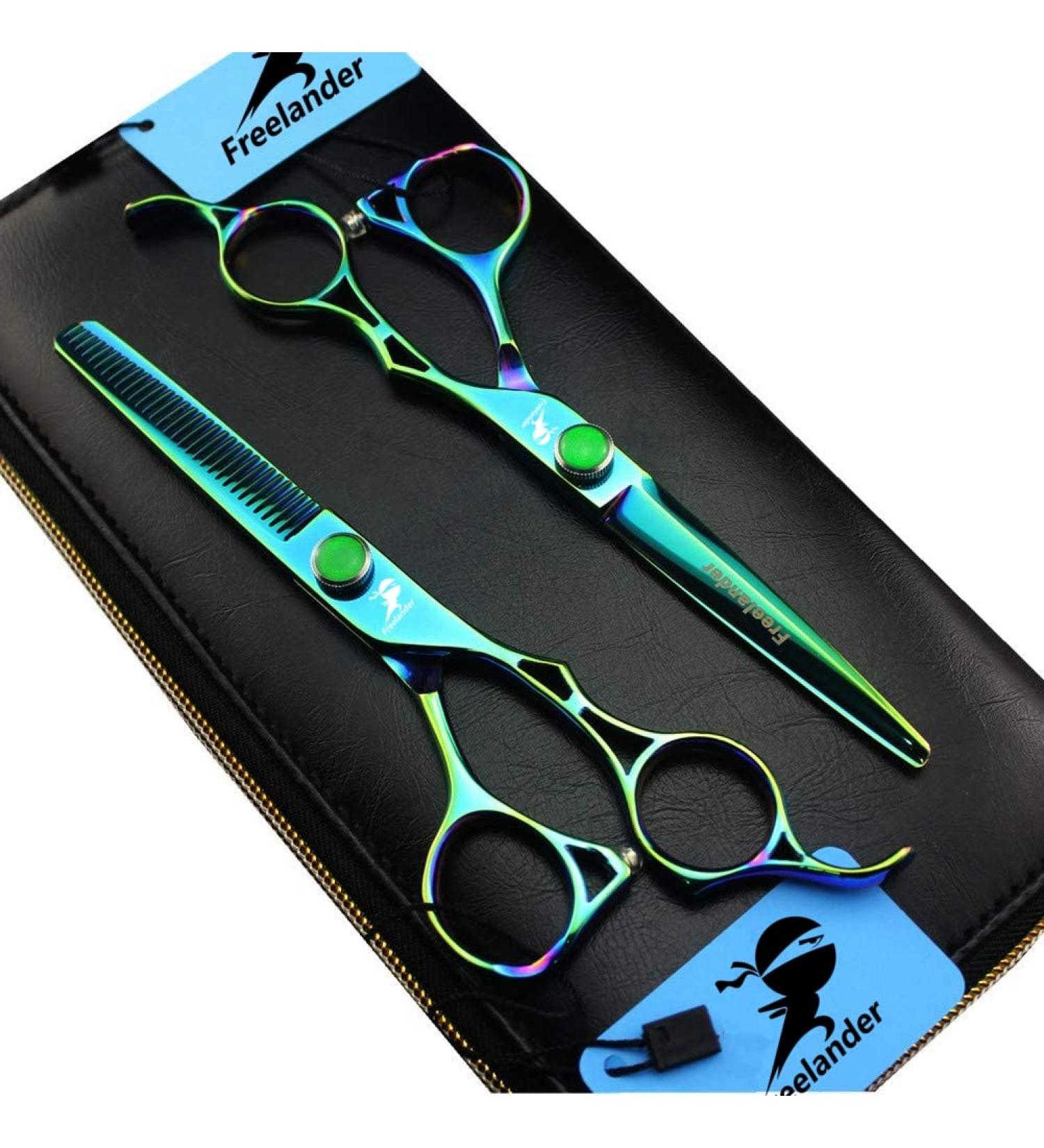 6.0 Inch Professional Japan 440C Hair Cutting Scissors - Salon Quality Blending/Thinning Shear for Barber or Home Use - B-green - Buy Online on SooperMarket.com