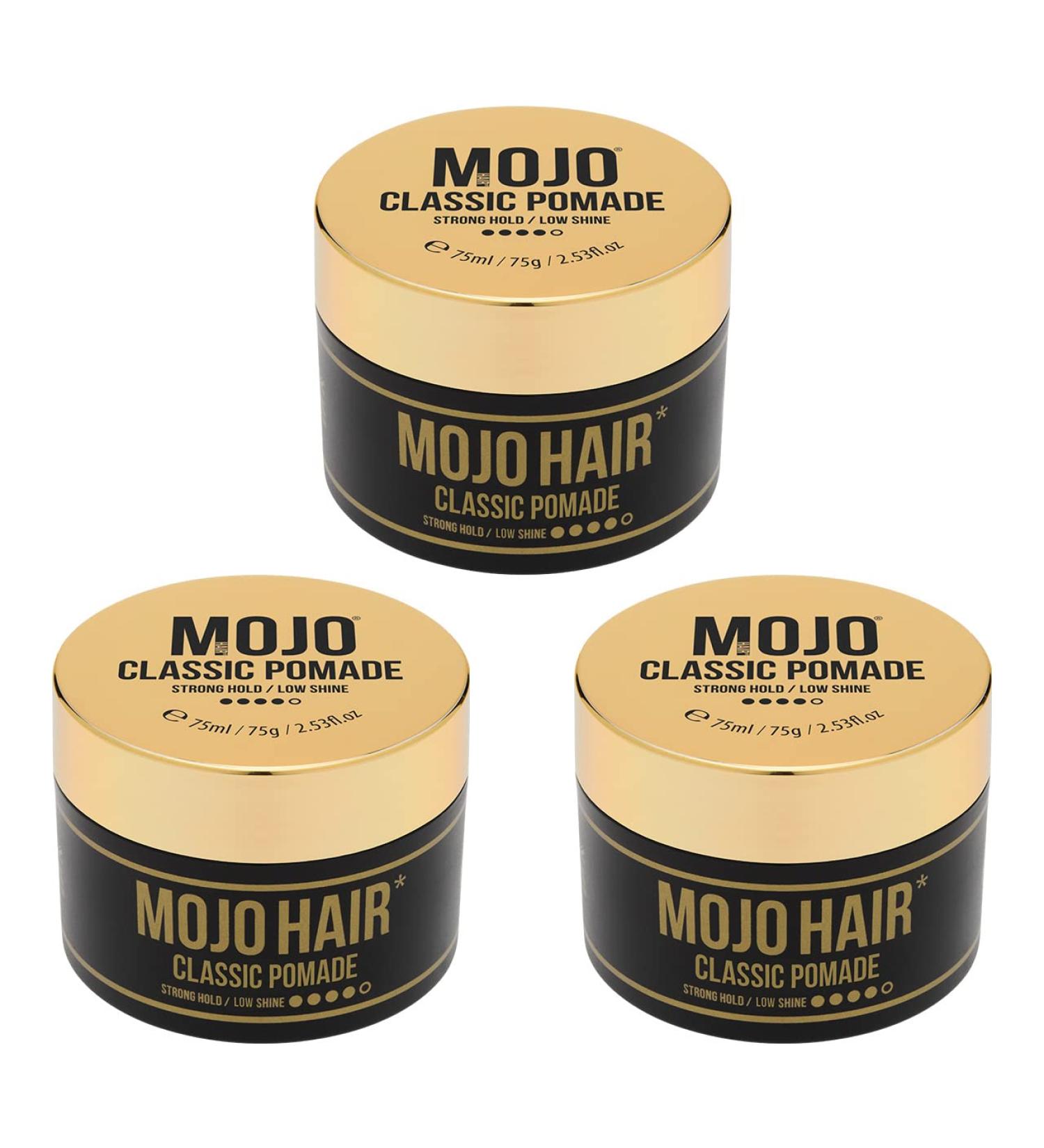 MOJO Hair Classic Pomade 3xPack Strong Hold & Low Shine Premium Water Based Pomade Luxury Fragrance Washes Out With Ease Hair Styling For Men & Women 3x 75ml/64g/2.53Floz 75 ml (Pack of 3) - Buy Online on SooperMarket.com