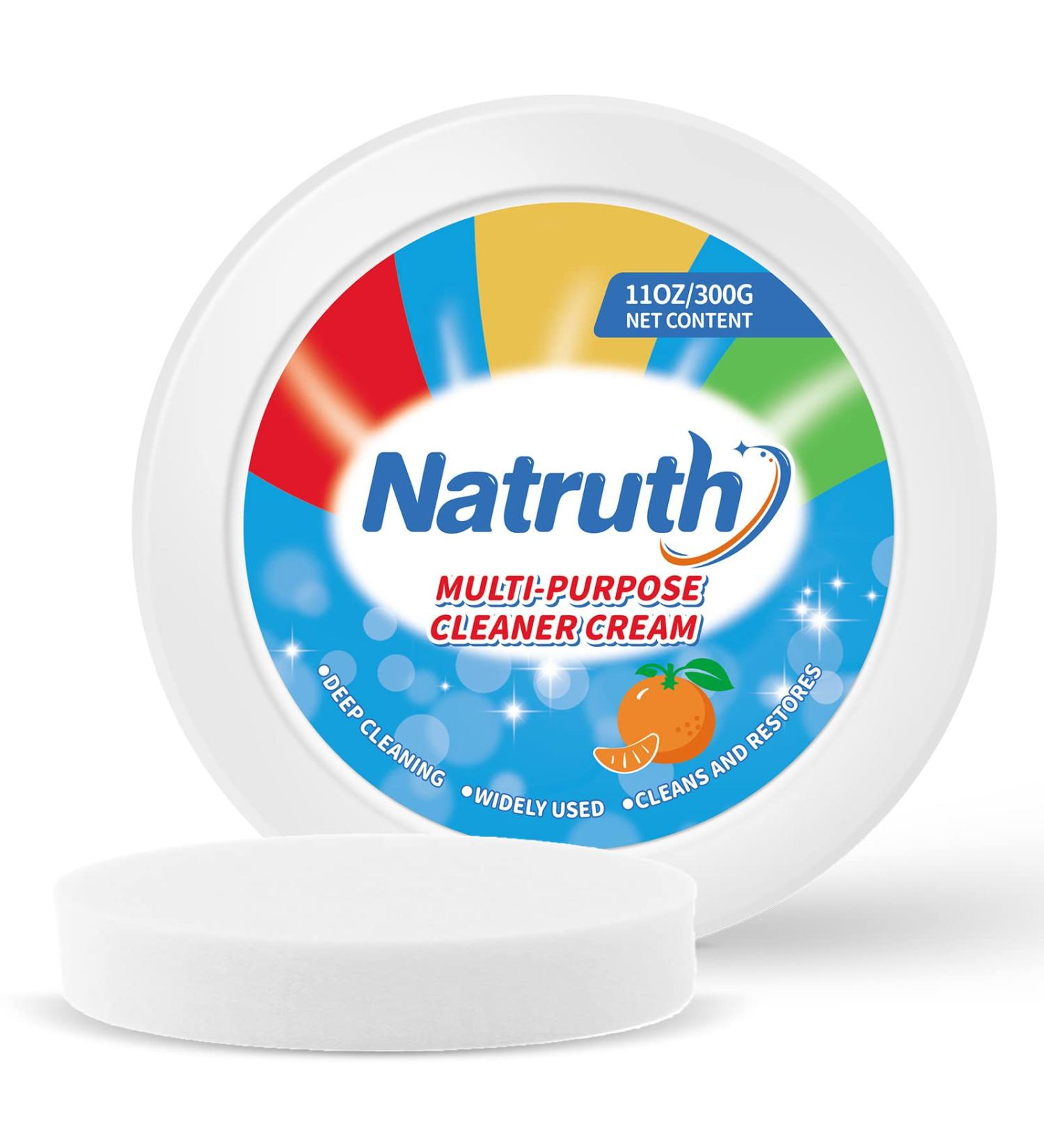NATRUTH Kitchen Paste with Sponge Stainless Steel Cleaning Paste Rapidly Degreasing Household Miracle Cleaner for Kitchen Counter Oven Surfaces Cooker Tops Multi Surface Cleaner (300g) - Buy Online on SooperMarket.com
