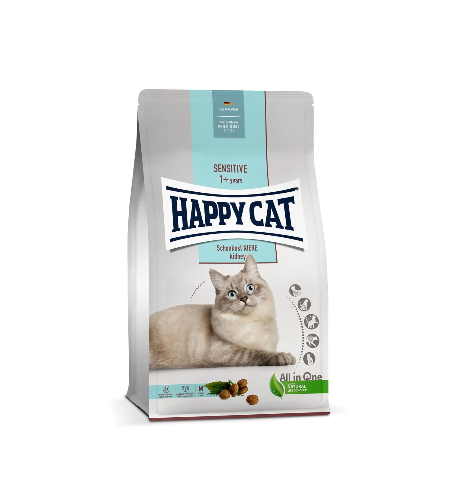 Happy Cat 70606 Sensitive Glebenkost Kidney Dry Cat Food - Poultry Formula 300g | Premium Kidney Care for Cats - Buy Online on SooperMarket.com