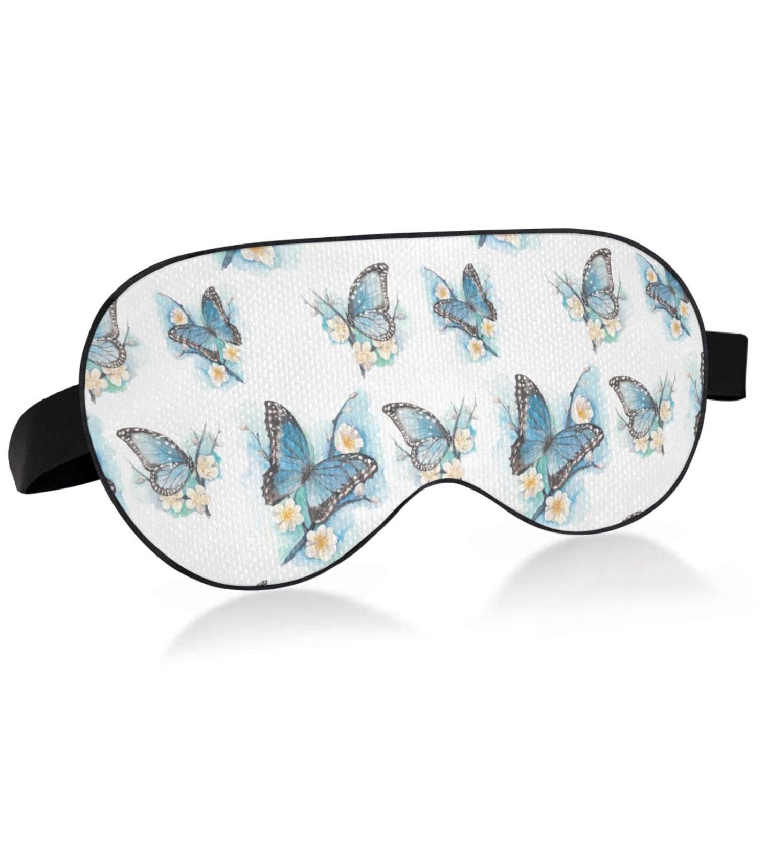 Haskirky Light Blocking Eye Mask - Breathable & Adjustable for Men and Women | Ideal for Travel, Yoga, Meditation, Office, and Deep Sleep - Butterfly Floral Design - Buy Online on SooperMarket.com