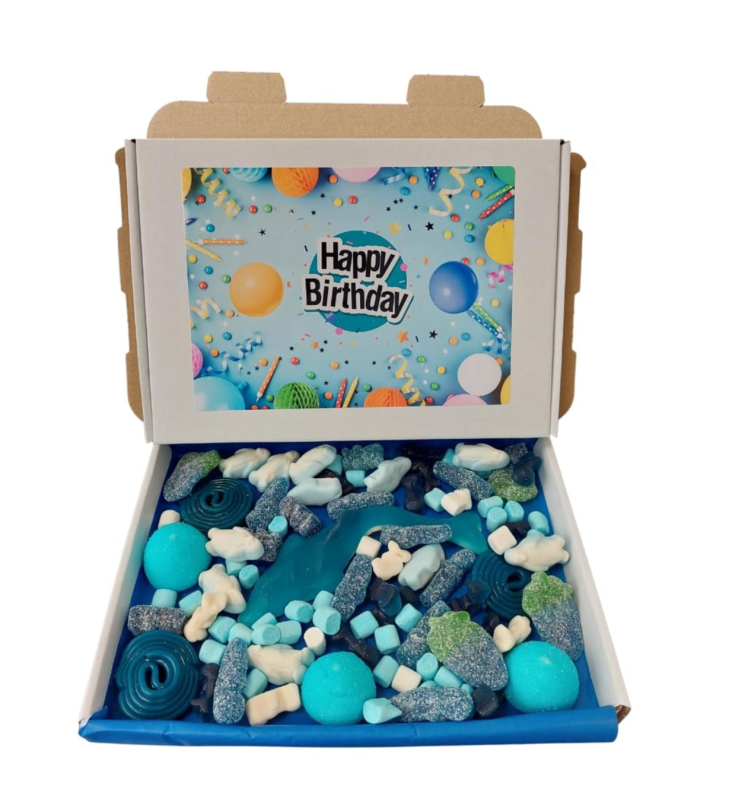 Happy Birthday Gift Pick n Mix Blue 300g Gluten Free Sweets Selection Box Sweet Hamper Birthday Present for boy Kids him Adult  - Buy Online on SooperMarket.com