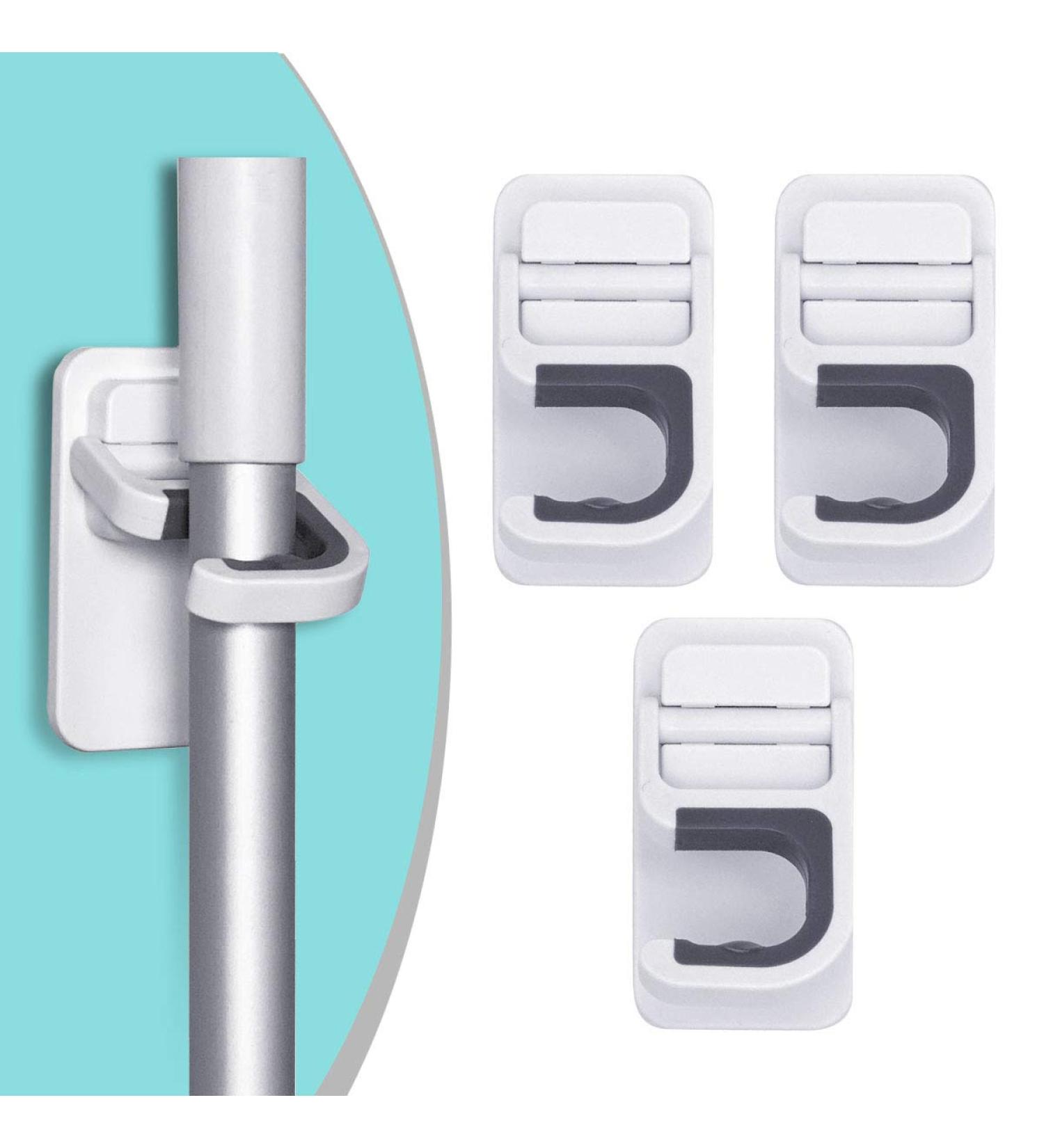 3PACK Broom Mop Holder Set - Self Adhesive No Drilling, Super Anti-Slip Hanger for Home, Kitchen, Garden, Garage Storage - Buy Online on SooperMarket.com