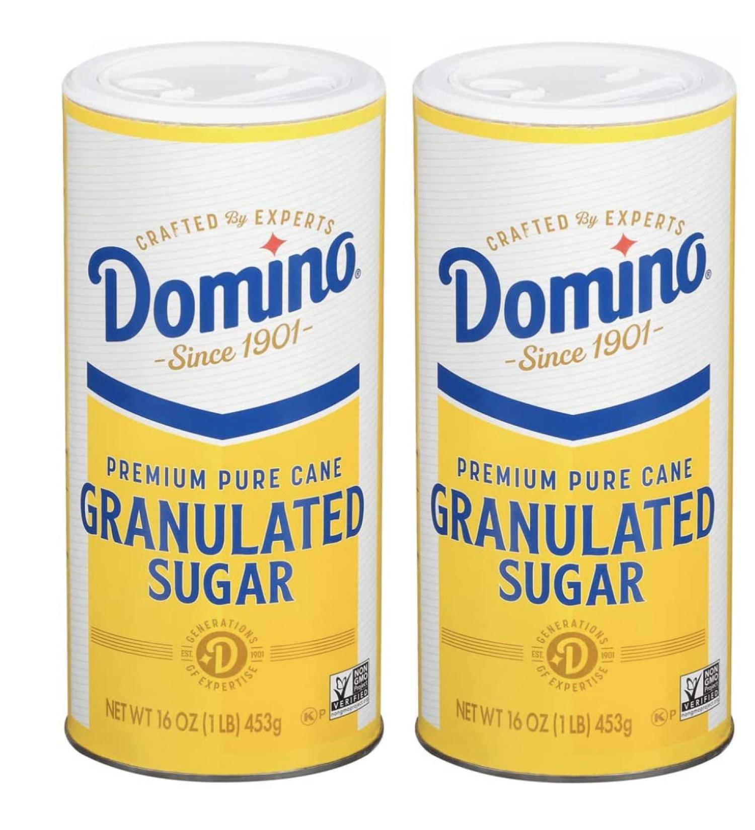 Domino Premium Pure Cane Granulated Sugar with Easy Pour Recloseable Top, 16 Ounce (Pack of 2)