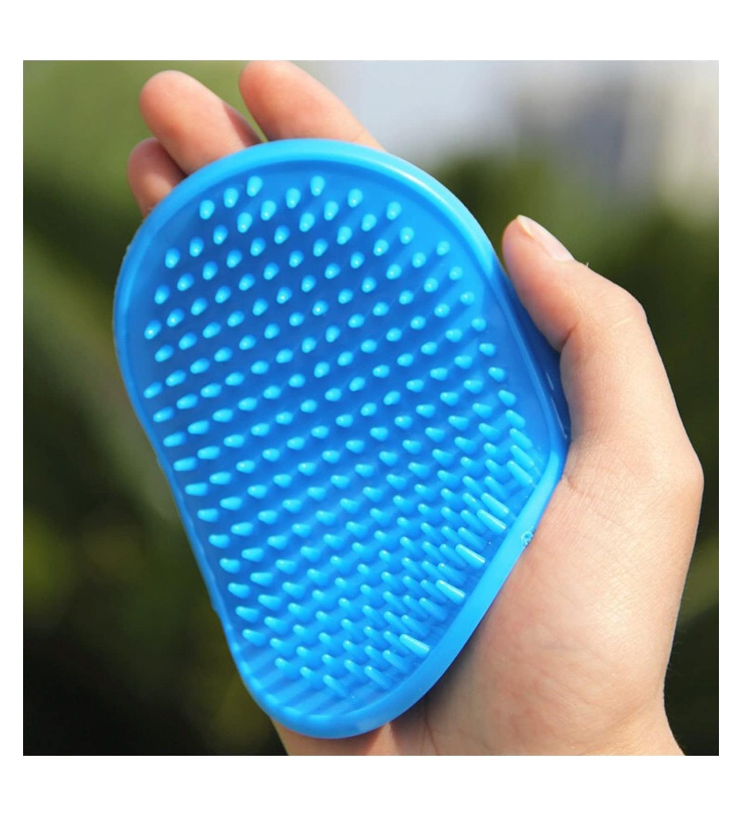 Jkxwx Silicone Pet Brush Glove | Blue Dog & Cat Washing Brush for Fur Removal Bathing & Cleaning - Buy Online on SooperMarket.com