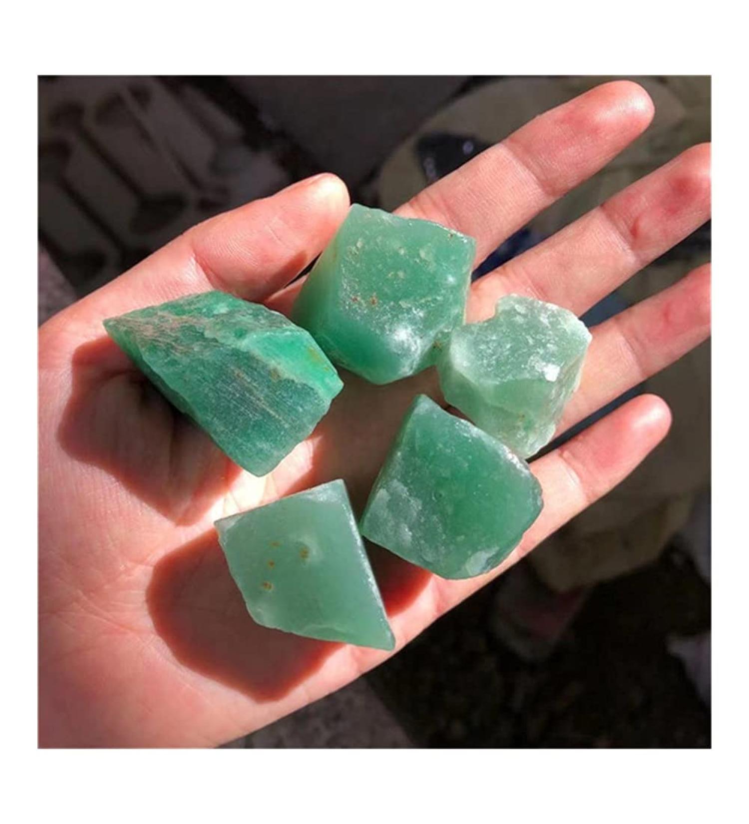 for raw Crystals Minerals Gemstone Natural Green Rough Stone for Home Decoration 100g 30-50mm - Buy Online on SooperMarket.com