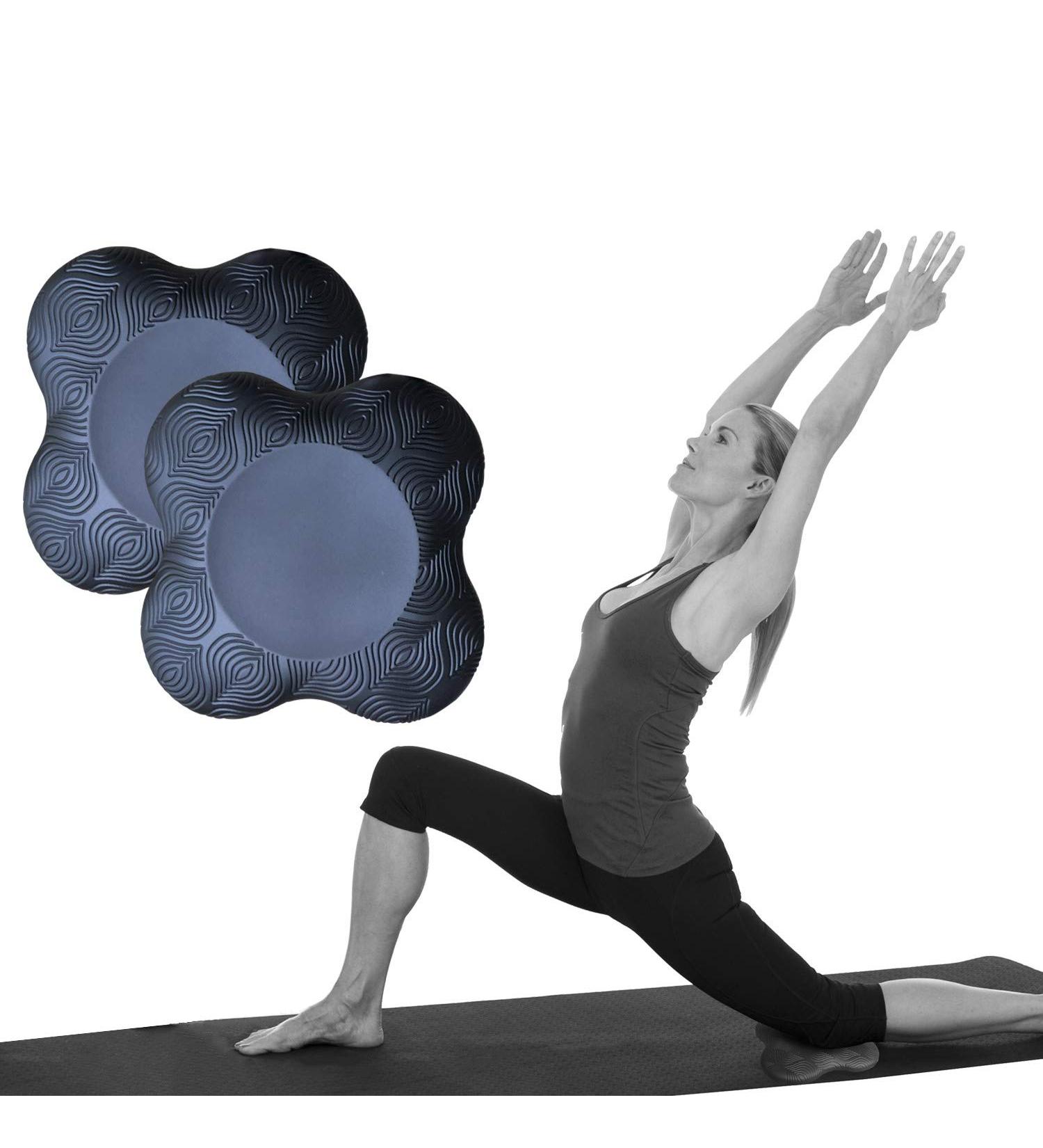 Sunflower Home 2 Pack Extra Thick Yoga Knee Pad Cushion for Knees, Elbows, Wrist, Hands & Head - Black - Buy Online on SooperMarket.com