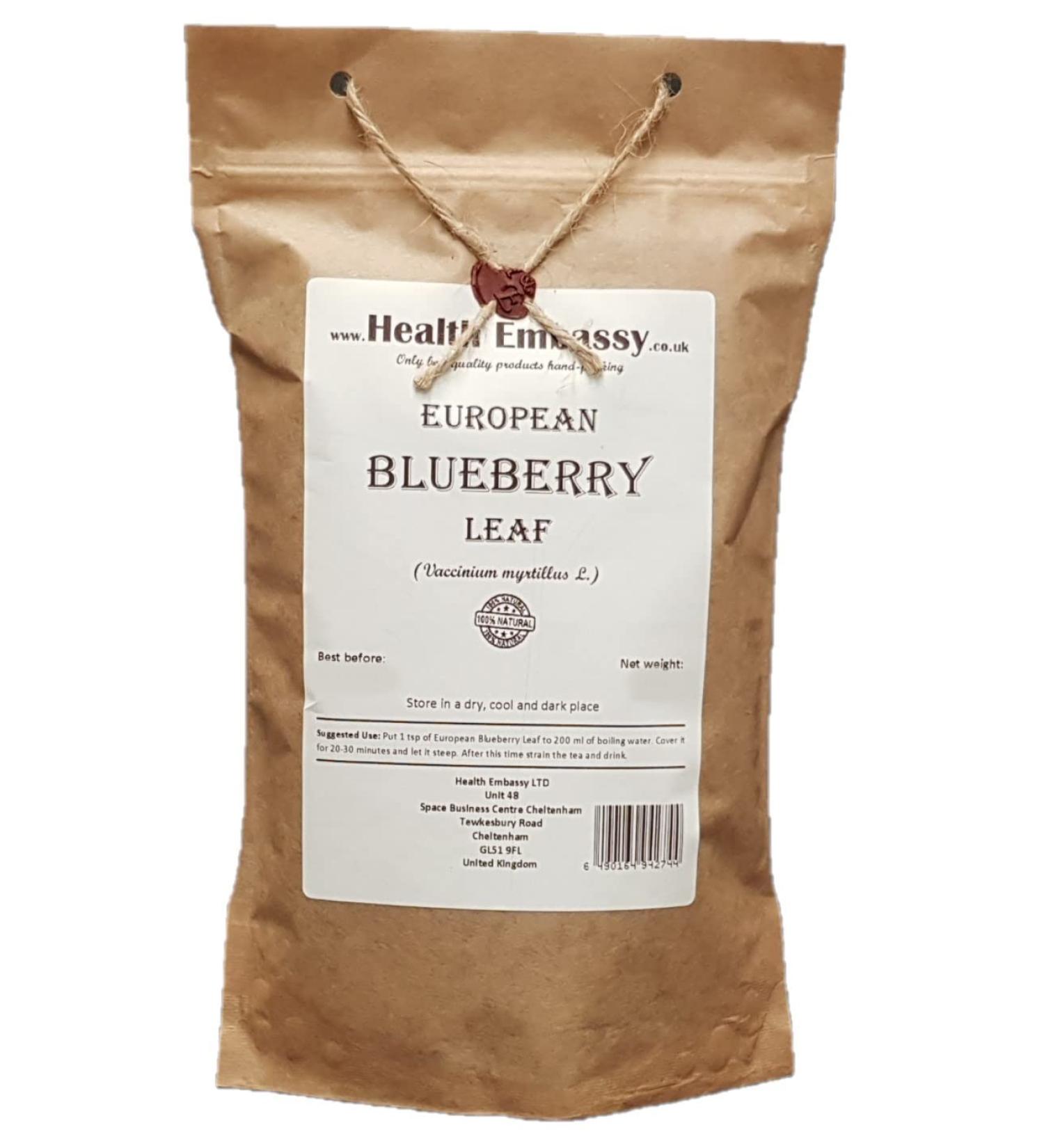 Health Embassy European Blueberry Leaf Tea | Vaccinium Myrtillus L | Feuille de Myrtille Tisane 50g - Buy Online on SooperMarket.com