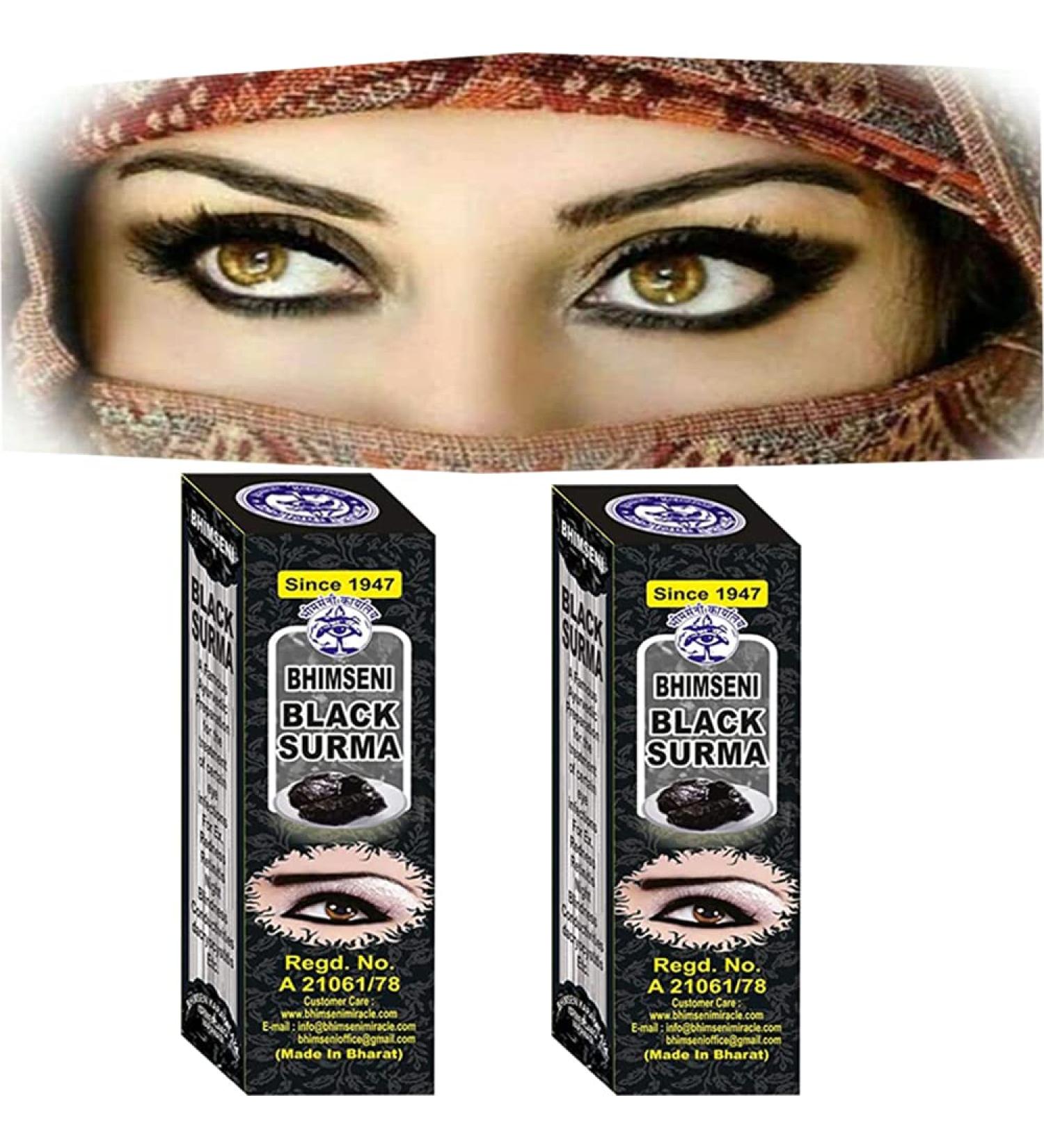 BlueQueen 2Pcs Kohl Arabian Eyeliner Kajal Black Makeup - 0.025 Ounce (Pack of 2) - Buy Online on SooperMarket.com