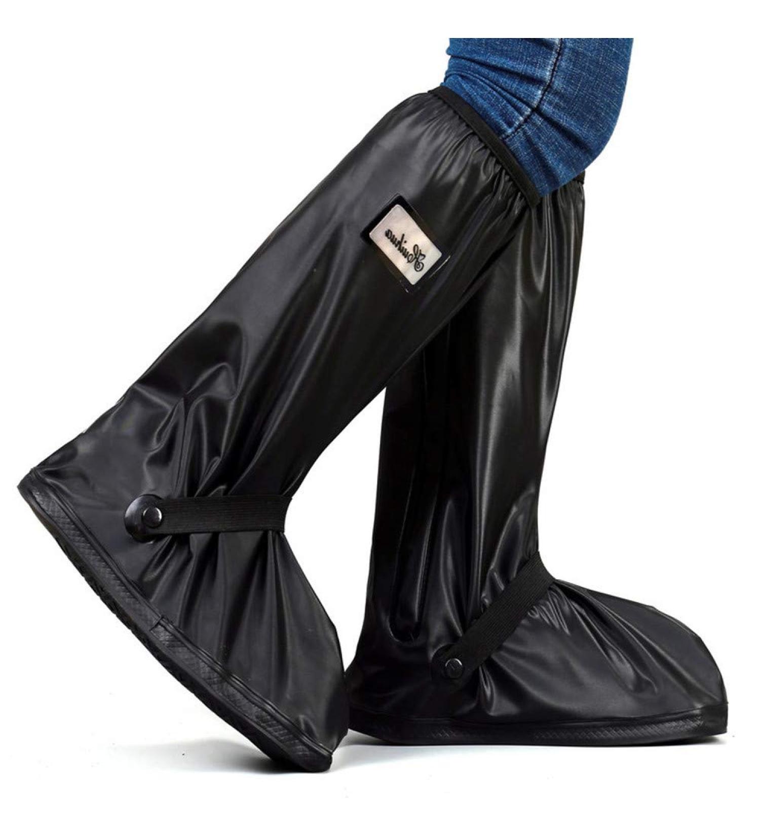 Waterproof Reusable Rain Boot Overshoes | Anti-Snow Shoe Covers for Men & Women | Black X-Large - Buy Online on SooperMarket.com