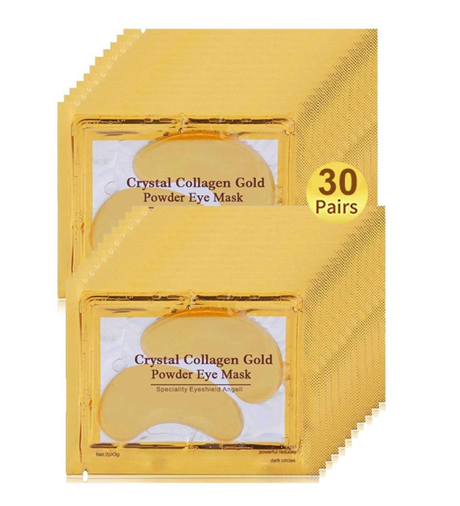 30 Pairs Gold Under Eye Patches with Collagen Treatment for Dark Circles and Wrinkles - Anti-Aging Eye Gel Pads for Women and Men - Buy Online on SooperMarket.com