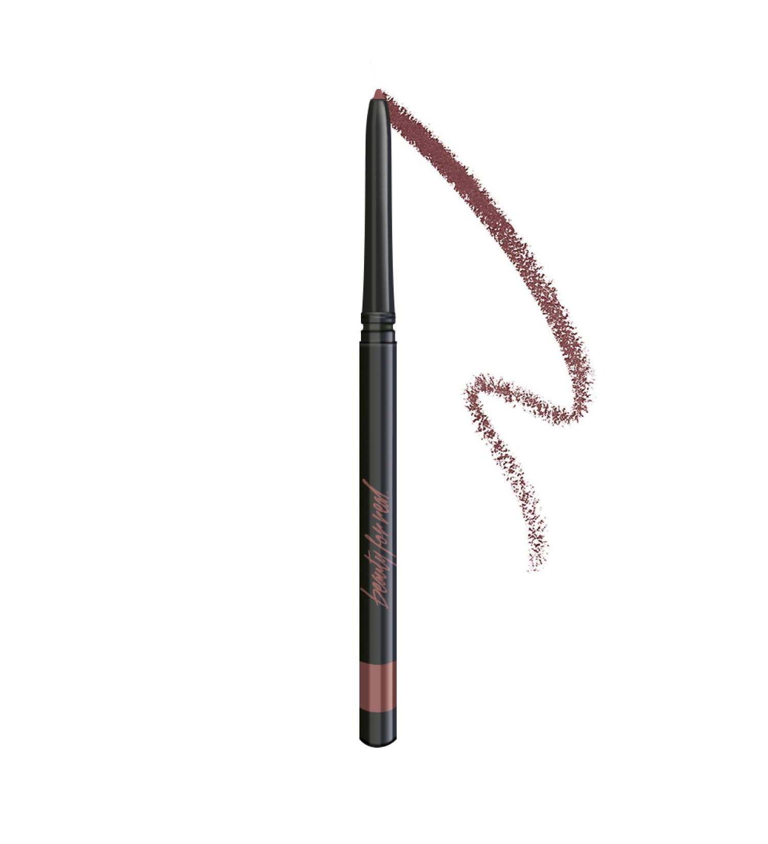 Beauty For Real D-Fine Lip Liner Pencil in Neutral Deep - Long-Wear Universal Shade for Perfect Lip Shape - Creamy Texture, No Sharpener Needed - 0.012 oz - Buy Online on SooperMarket.com