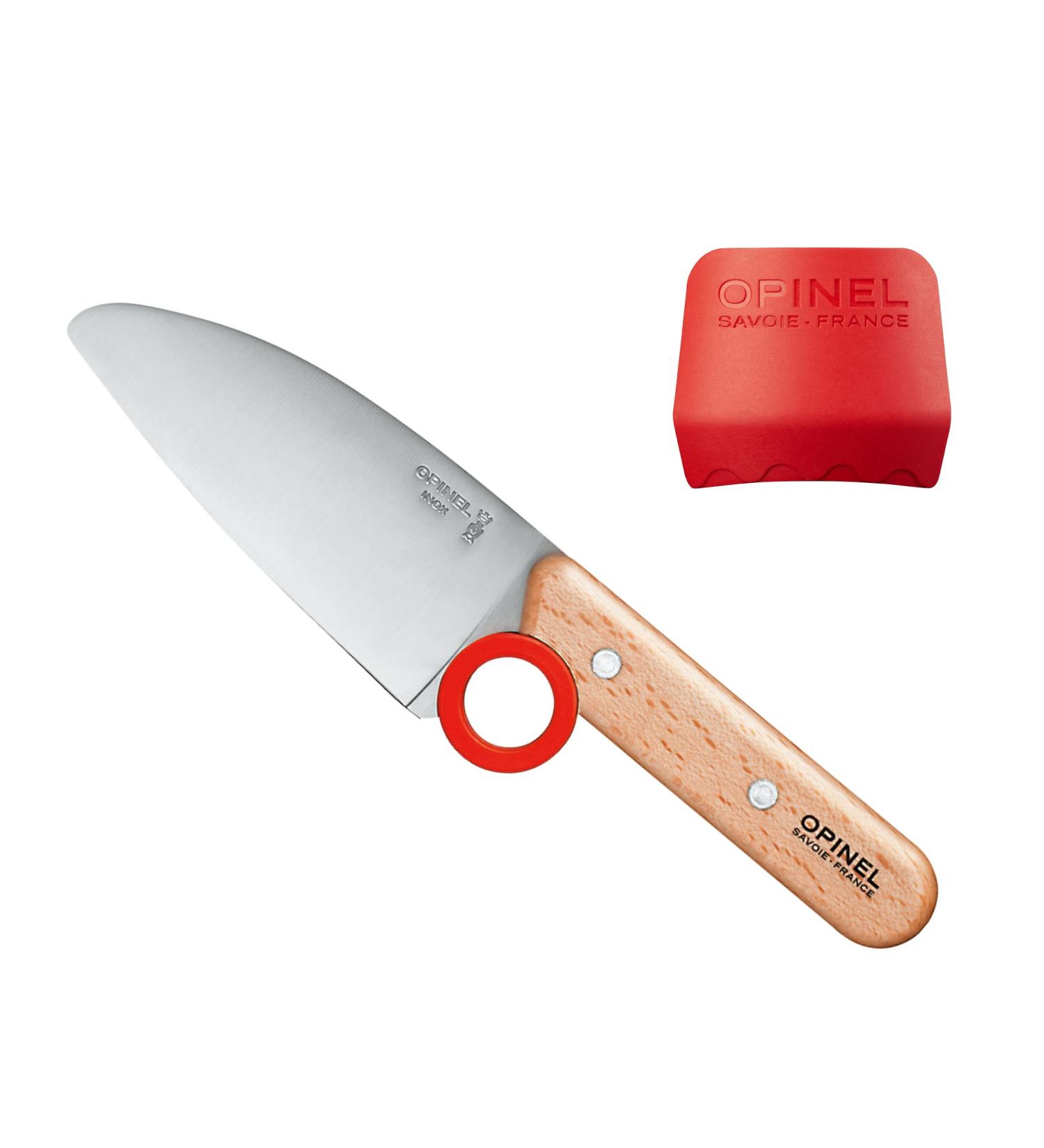 Opinel Le Petit Chef Knife Set | Child-Friendly Chef Knife with Rounded Tip and Finger Guard | Teach Kids Food Prep and Kitchen Safety | 2-Piece Set | Made in France - Buy Online on SooperMarket.com