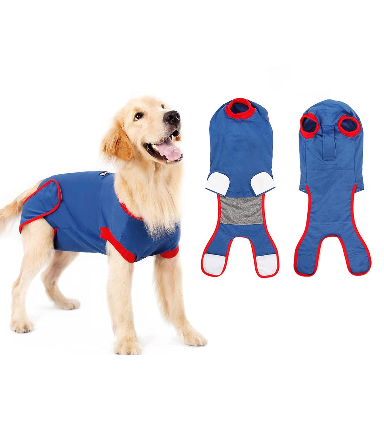 Emwel Dog Recovery Suit Recovery Shirt Abdominal Wound Protector for Large Dogs Puppy Medical Surgical Clothes blue L - Buy Online on SooperMarket.com