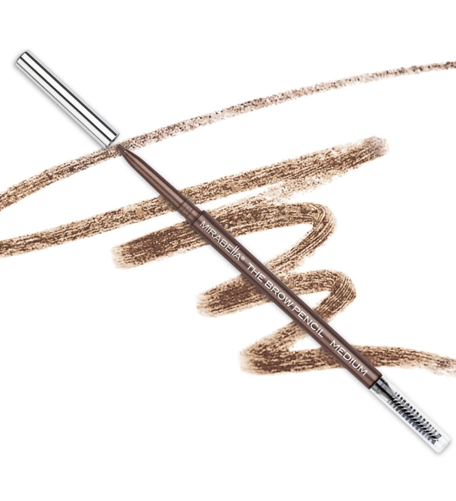 Mirabella Beauty Brow Pencil in Medium | Ultra-Fine Precision Eyebrow Pencil | Rich Blendable Color | Long-Lasting, Smudge-Proof & Waterproof - Buy Online on SooperMarket.com