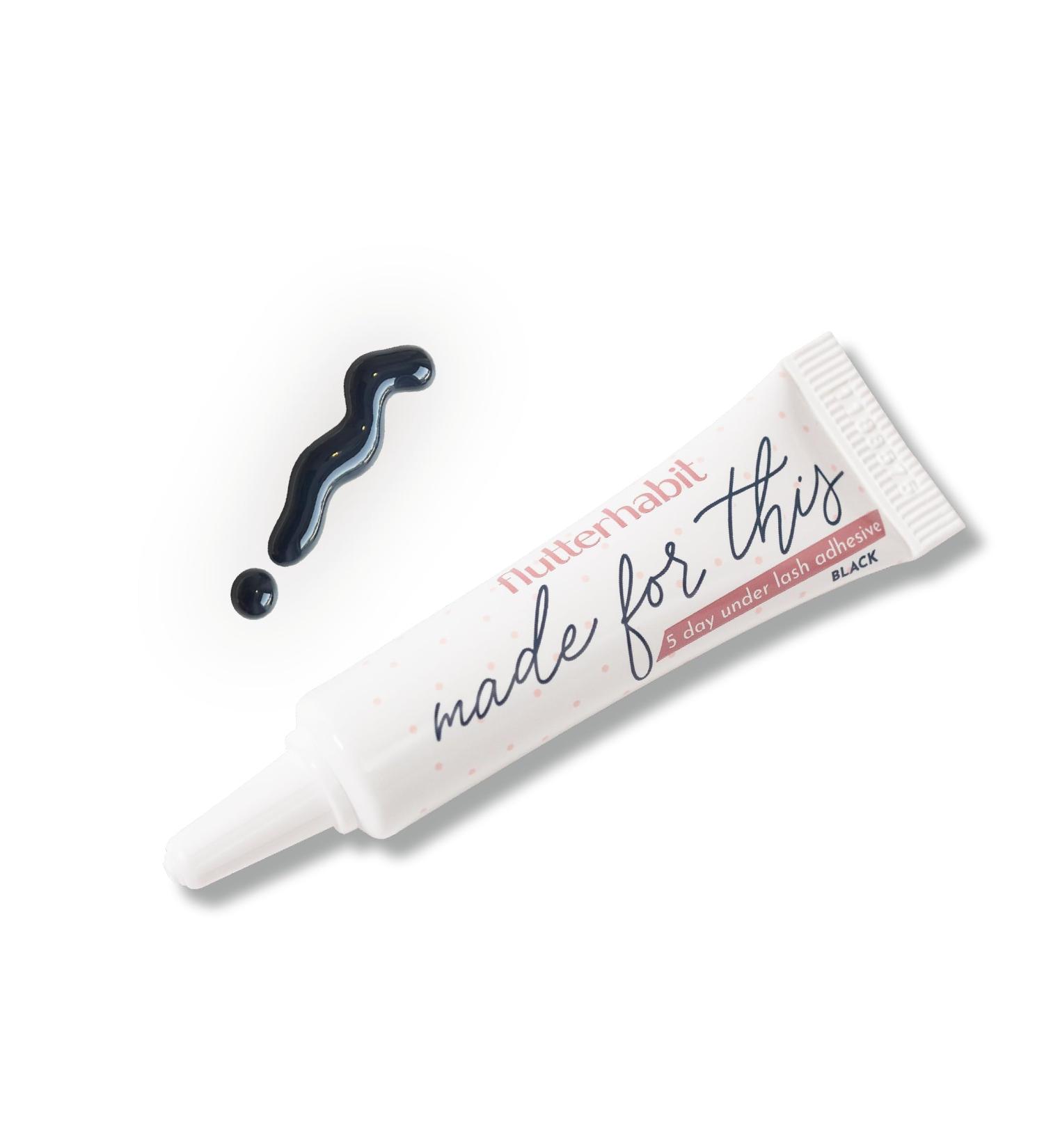 FlutterHabit Adhesive Lash Glue for Eyelash Extensions | All-Day Hold & Effortless Long-Lasting Cluster Lashes - Black All-in-One Solution - Buy Online on SooperMarket.com