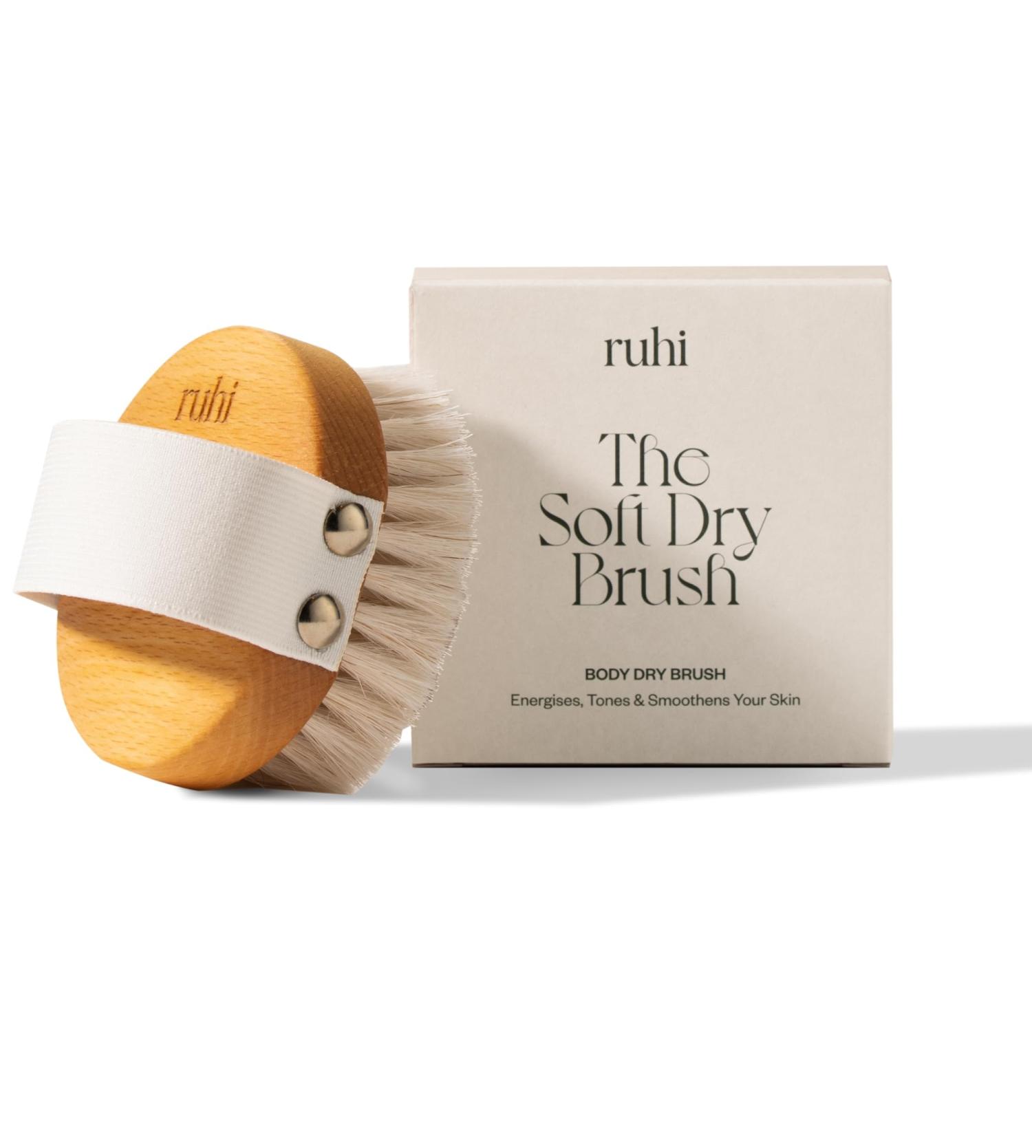 Ruhi 100% Natural Soft Body Brush - FSC-Certified Beech Wood Plastic-Free Lymphatic Drainage & Cellulite Massage - Made in Germany - Buy Online on SooperMarket.com