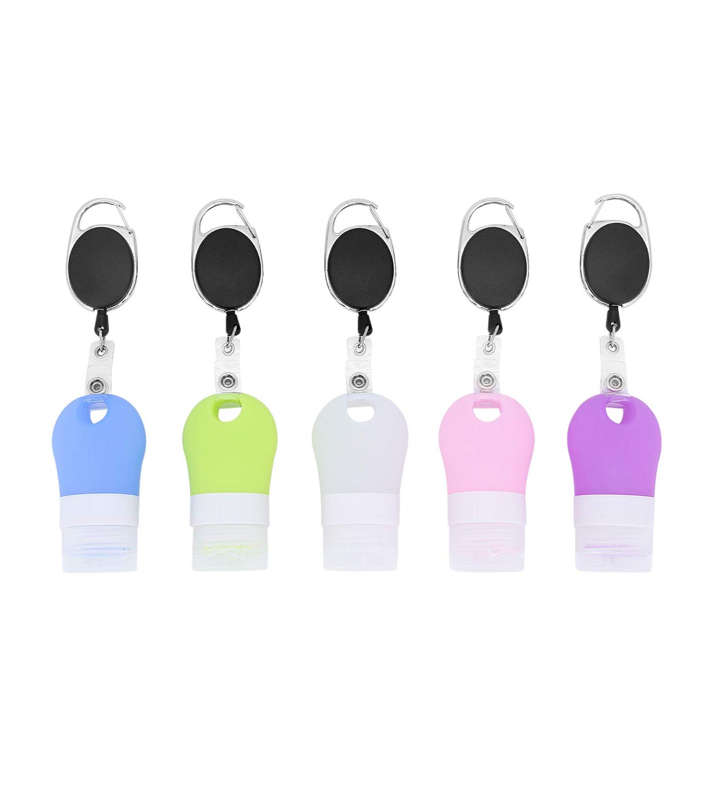 Buy 5-Part Silicone Travel Bottle Set - Leak-Proof Portable Refill Bottles with Carabiner | Perfect for Liquid Soap & Toiletries - 38 ml - Buy Online on SooperMarket.com