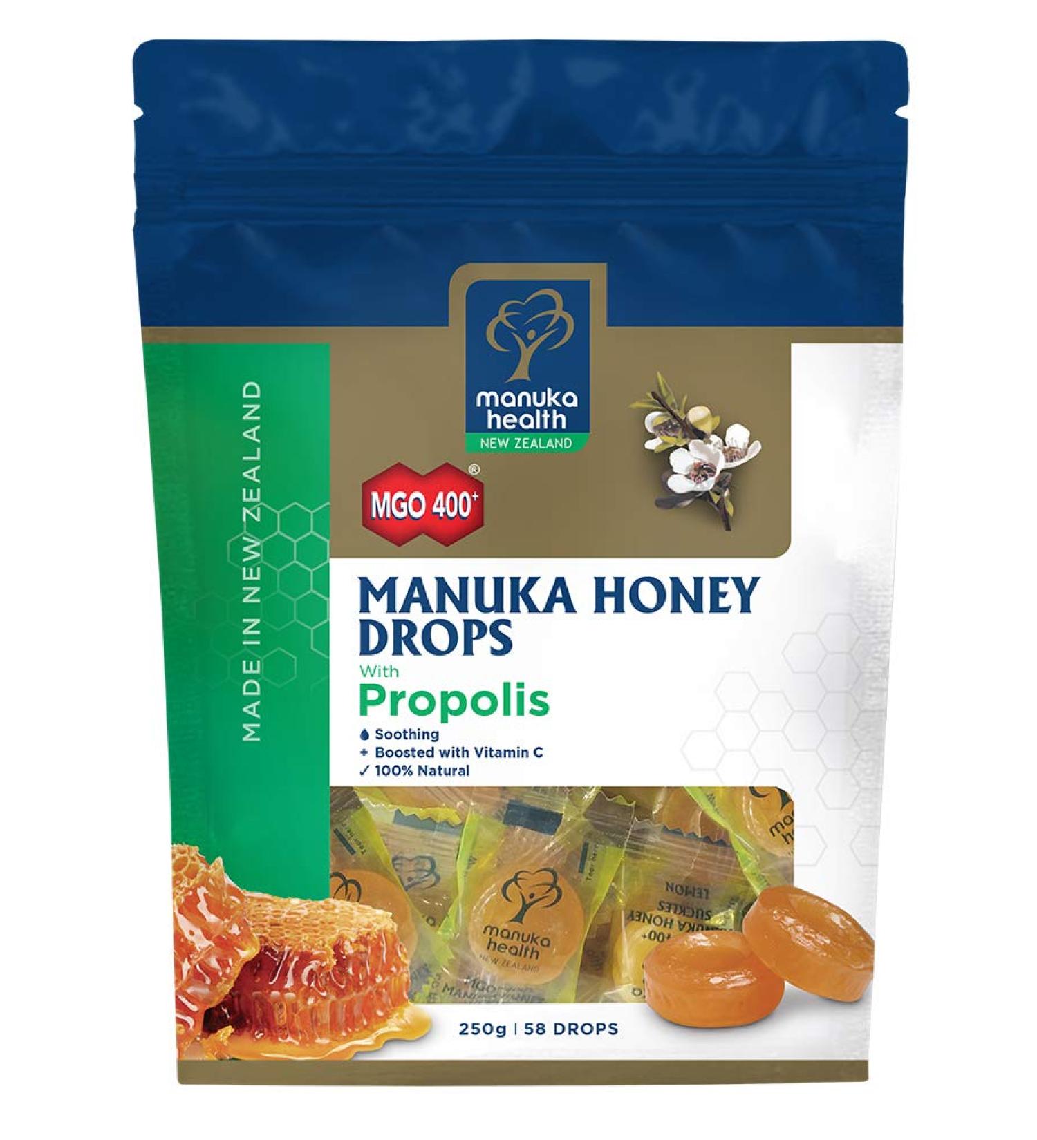 Manuka Health Manuka Honey Drops Propolis Pouch 55 Lozenges 250g