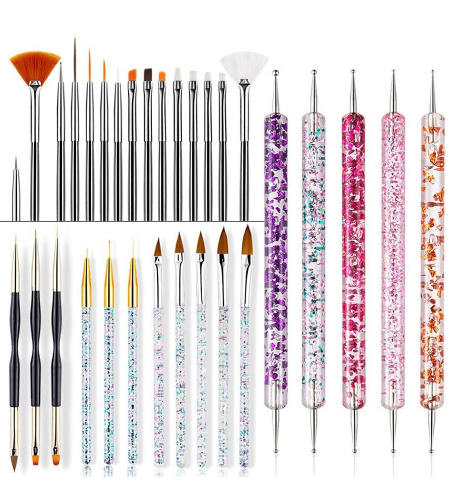 Evvmnaks 1 Set of Nail Brush Tools Set Carving Glitter Pen Manicure DIY Nail Art Tool - Buy Online on SooperMarket.com