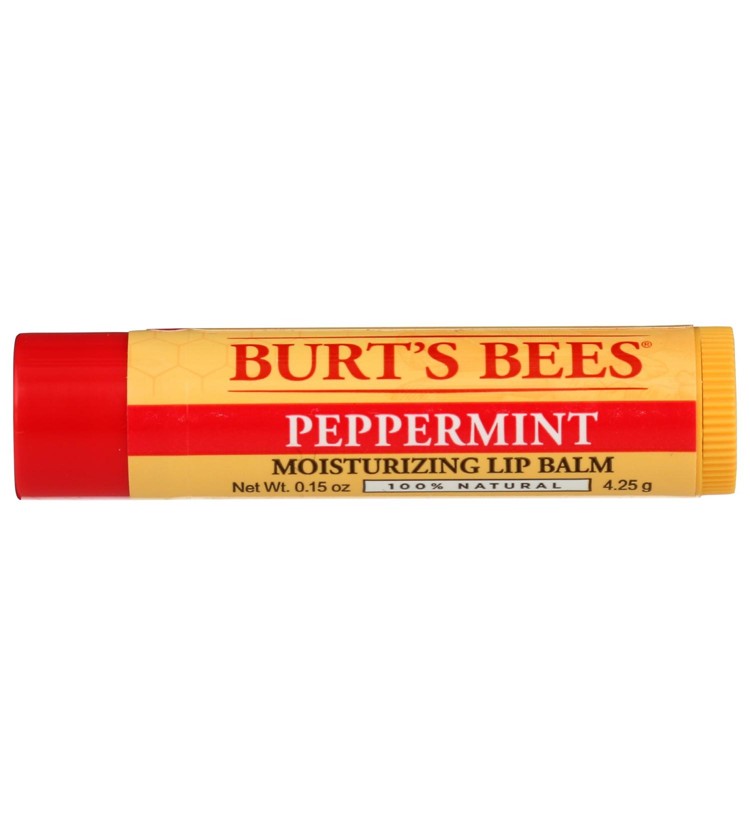 BURT'S BEES Peppermint Lip Balm - Natural Moisturizing Lip Care 0.15 OZ | Shop Internationally - Buy Online on SooperMarket.com