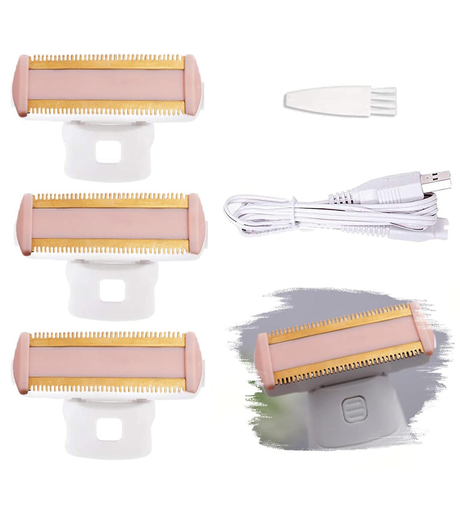 Beorol Body Ladies Shaver Replacement Heads - Smooth & Precise Shaving Blades - 3 Heads, 1 Brush, 1 Charger Included - Buy Online on SooperMarket.com