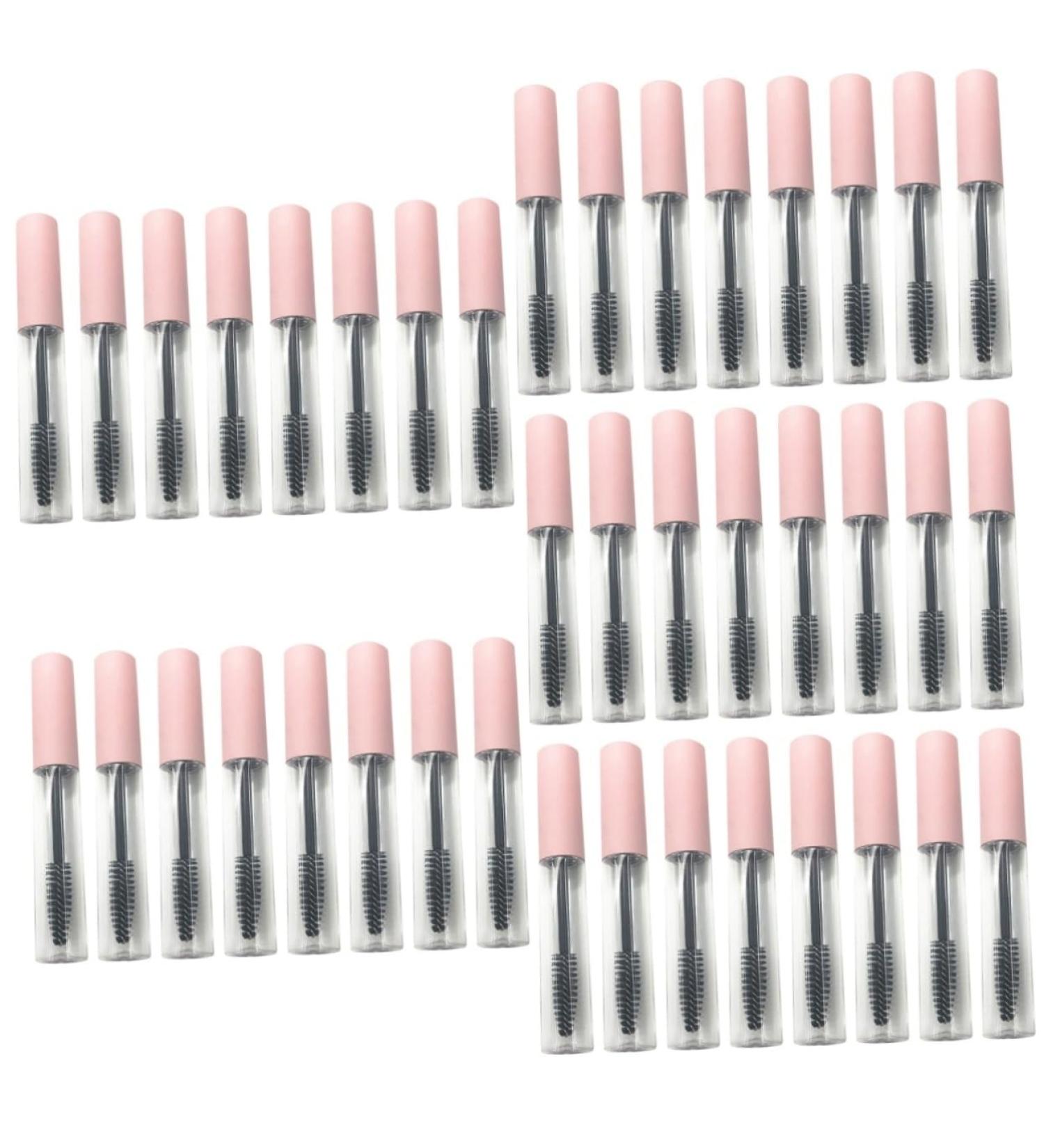 HAPINARY 40 Pcs Mascara Tube Makeup Sample Jars Portable Brush Brow Tube Abs Pink - Buy Online on SooperMarket.com
