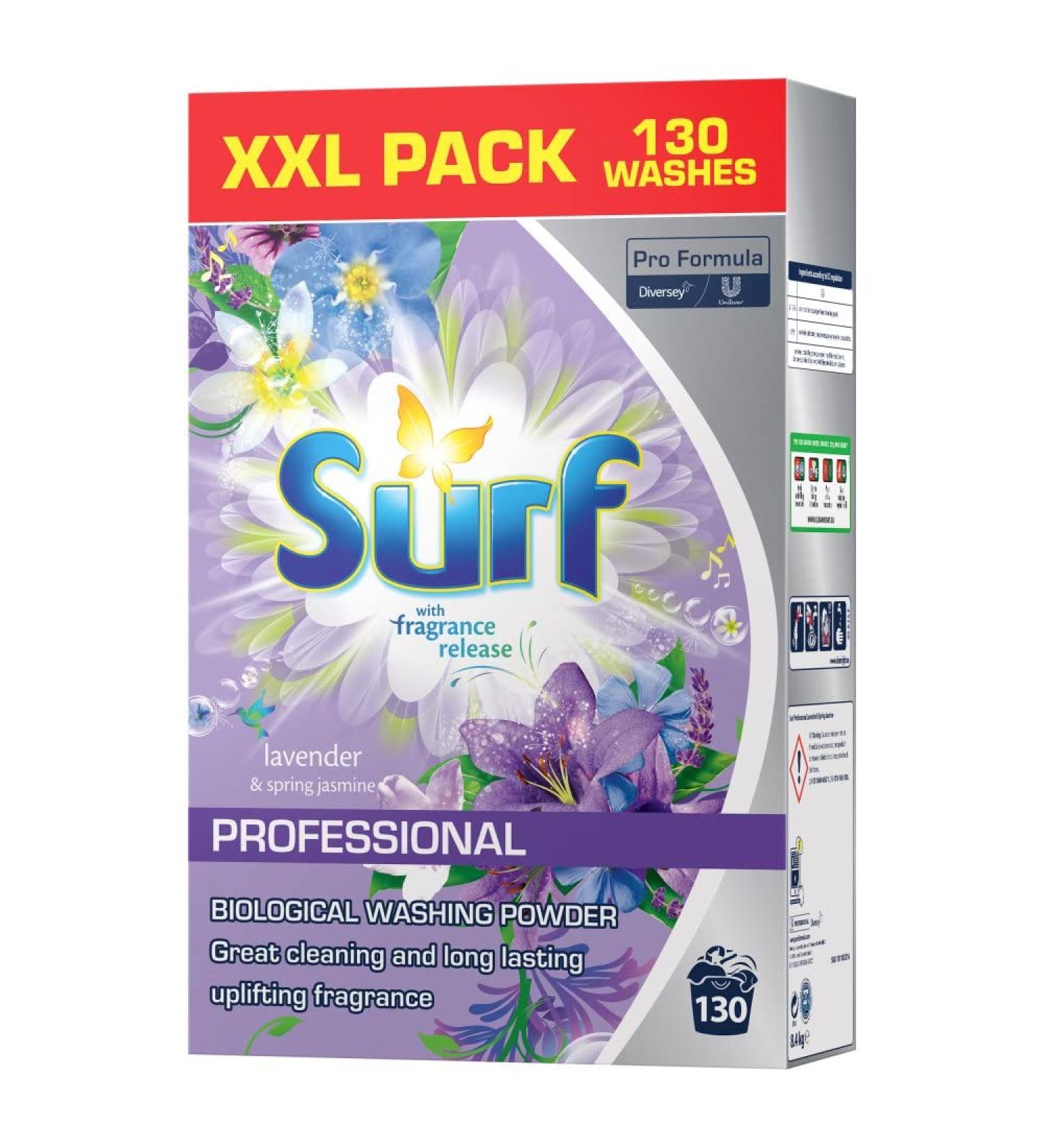 SKSurf Professional Lavender & Spring Jasmine Biological Washing Powder 130 Washes 8.4kg