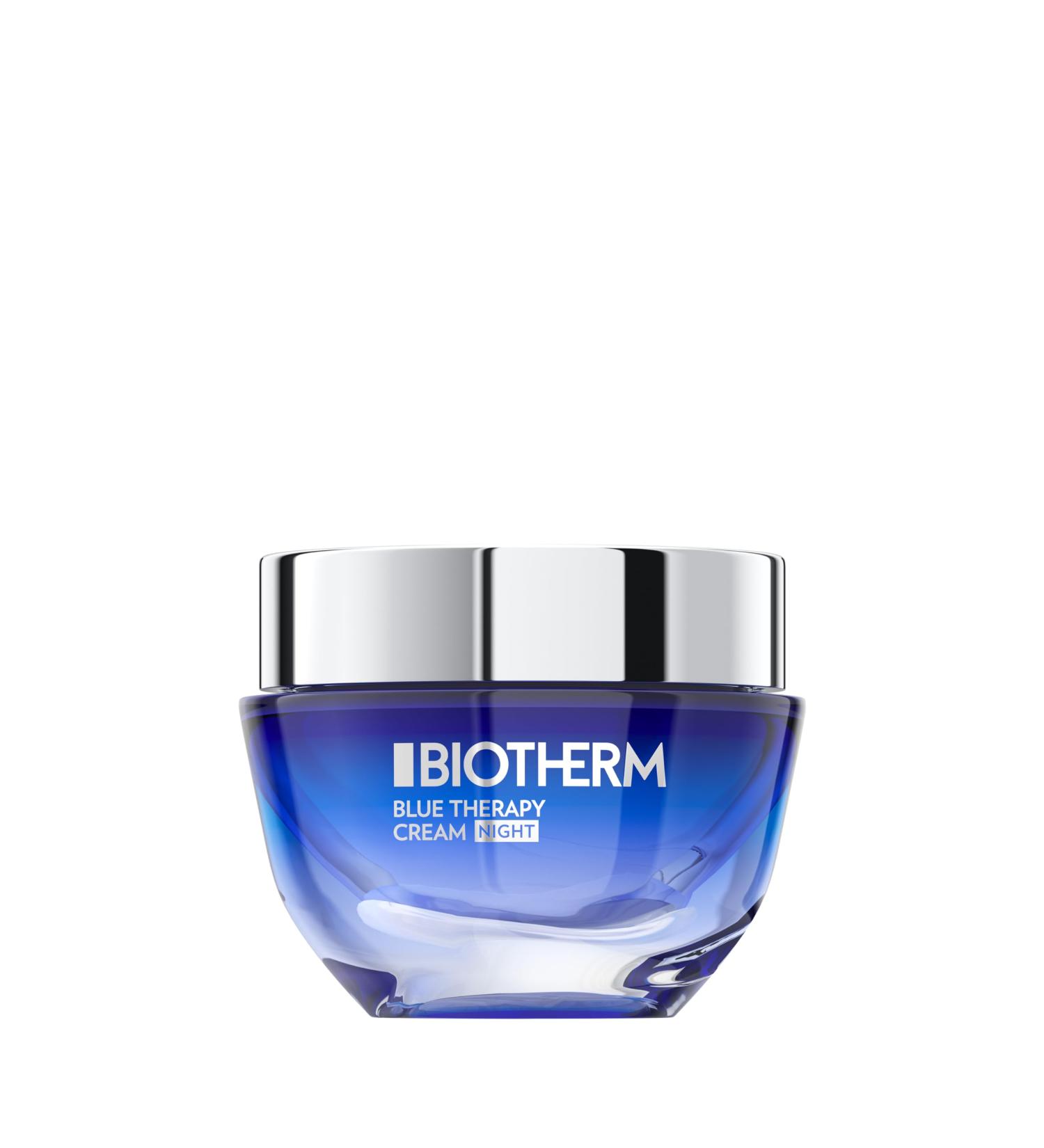 Biotherm Anti-Aging Night Face Cream Blue Therapy Repairing Moisturizer with Alaria Esculenta Extract Hydrates Tones and Reduces Appearance of Fine Lines Christmas Gifts For Women 50 ml - Buy Online on SooperMarket.com