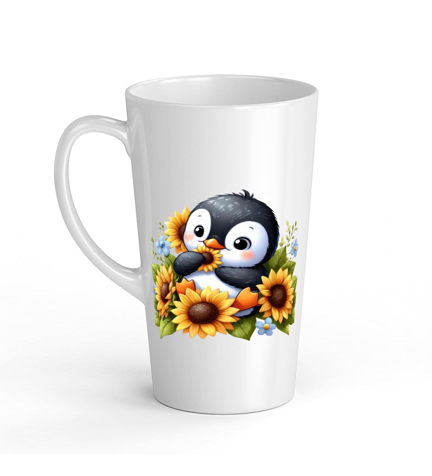 White Ceramic Baby Penguin Mug - Large 483 ml Perfect for Hot Chocolate or Milk Fun and Easy to Use