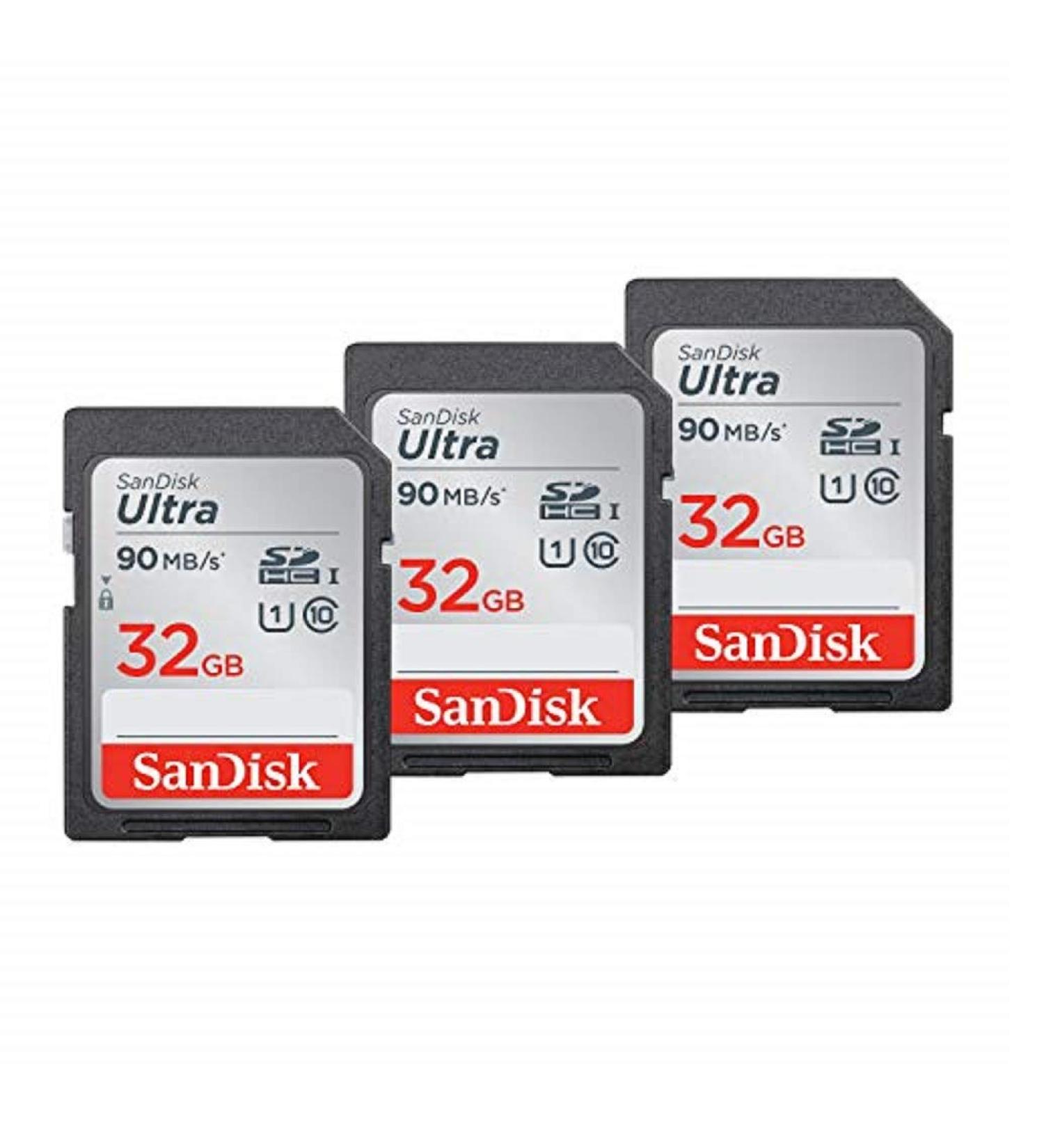 SanDisk 32GB (3-Pack) Ultra SDHC UHS-I Memory Card - SDSDUNR-032G-GN6IM - Buy Online on SooperMarket.com