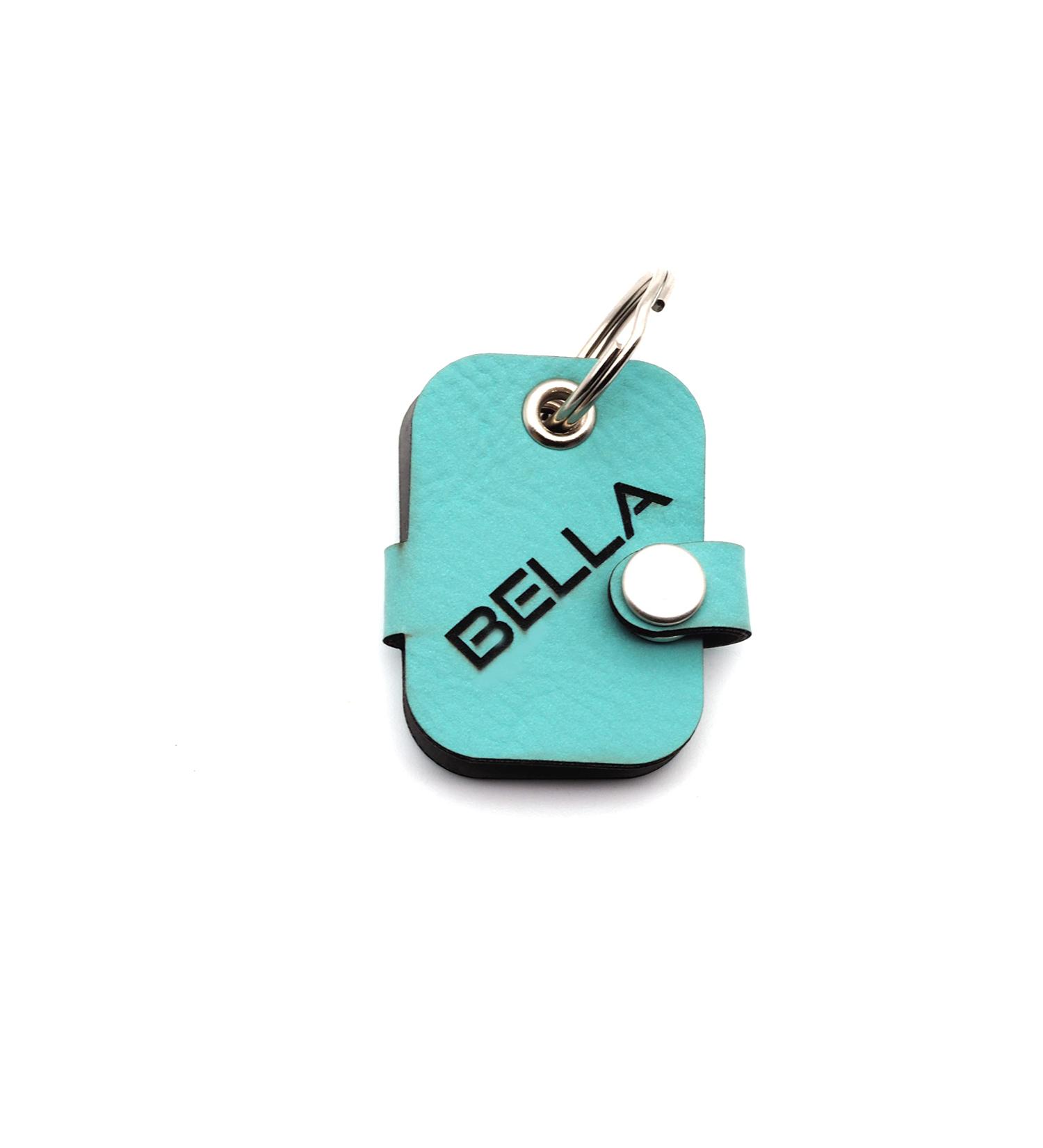 Custom Engraved Copter Farm Dog Collar Accessories | Art & Real Leather Bags | Turquoise Rectangle Design - Buy Online on SooperMarket.com
