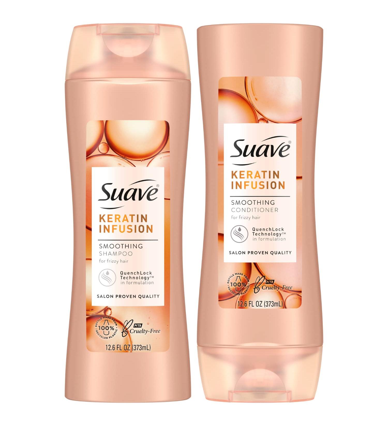 Suave Keratin Infusion Smoothing System Shampoo and Conditioner Set - 12.6 Oz (2 Piece Bundle) - Buy Online on SooperMarket.com