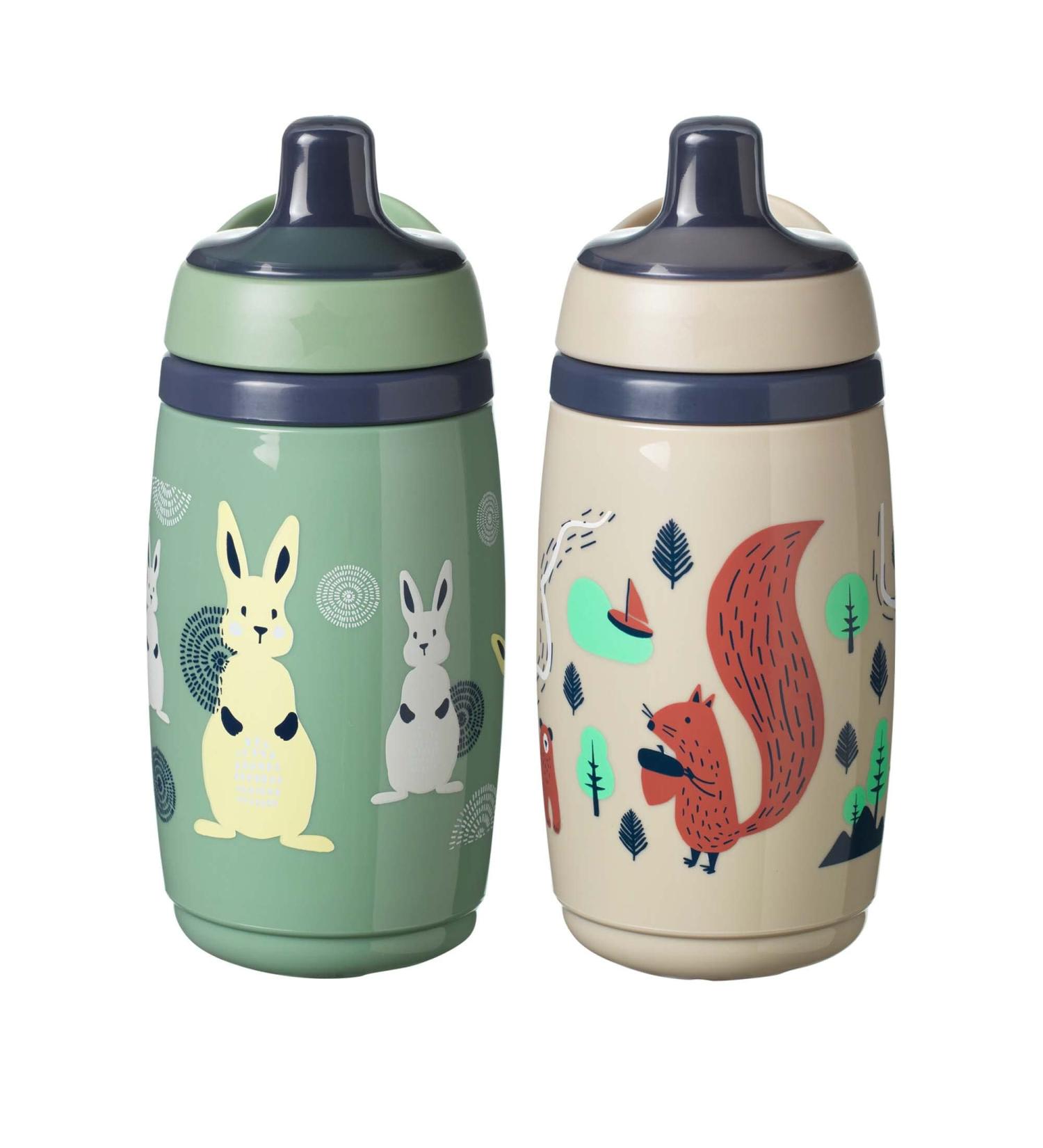 Tommee Tippee Superstar Insulated Sportee Toddler Water Bottle (9oz 12+ Months 2 Count) Green and Warm Gray 2 Count Mossy Green & Cedar Grey - Buy Online on SooperMarket.com