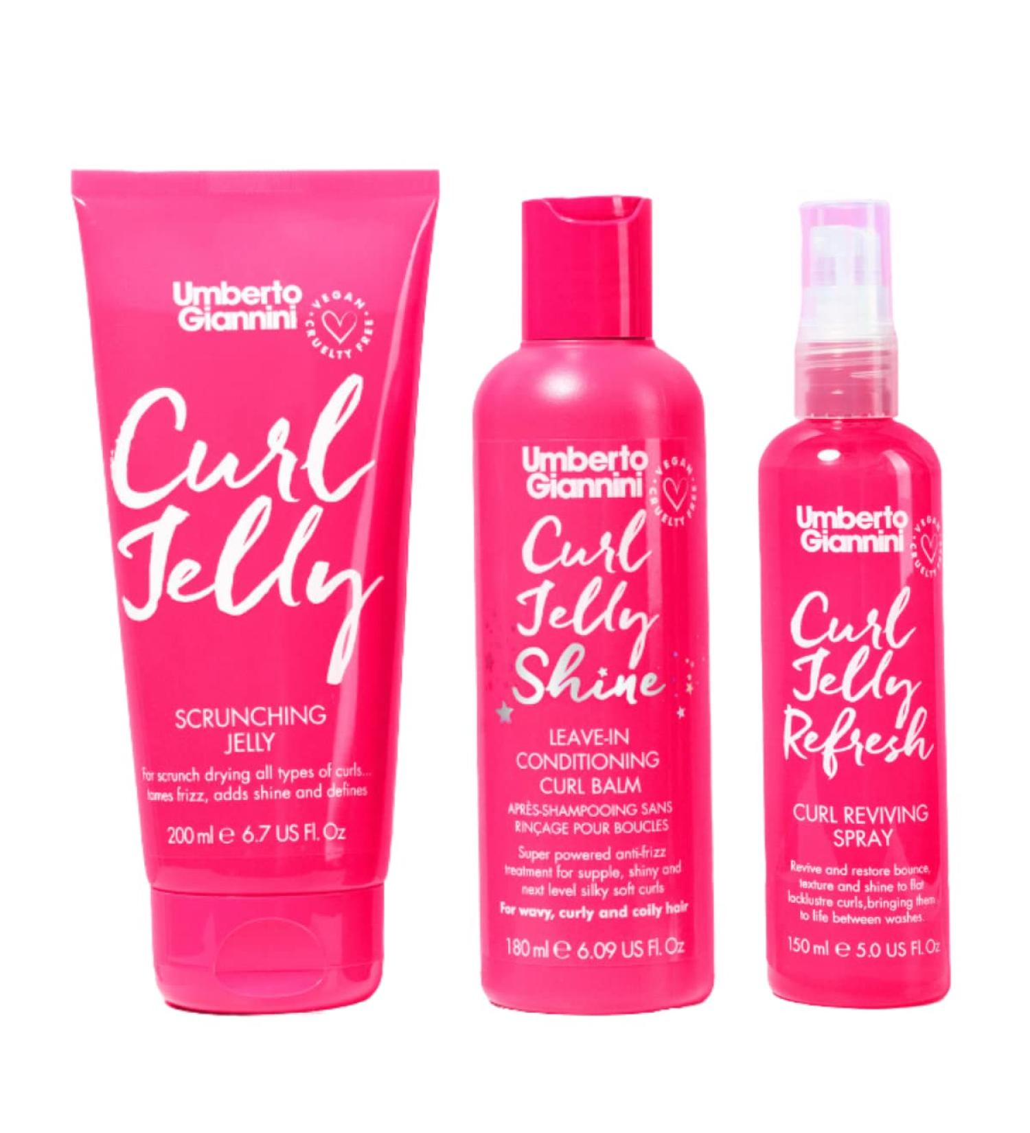 Umberto Giannini Curl Jelly Styling Trio Set - Curl Scrunching, Refresh & Shine - Leave-In Conditioner - Buy Online on SooperMarket.com