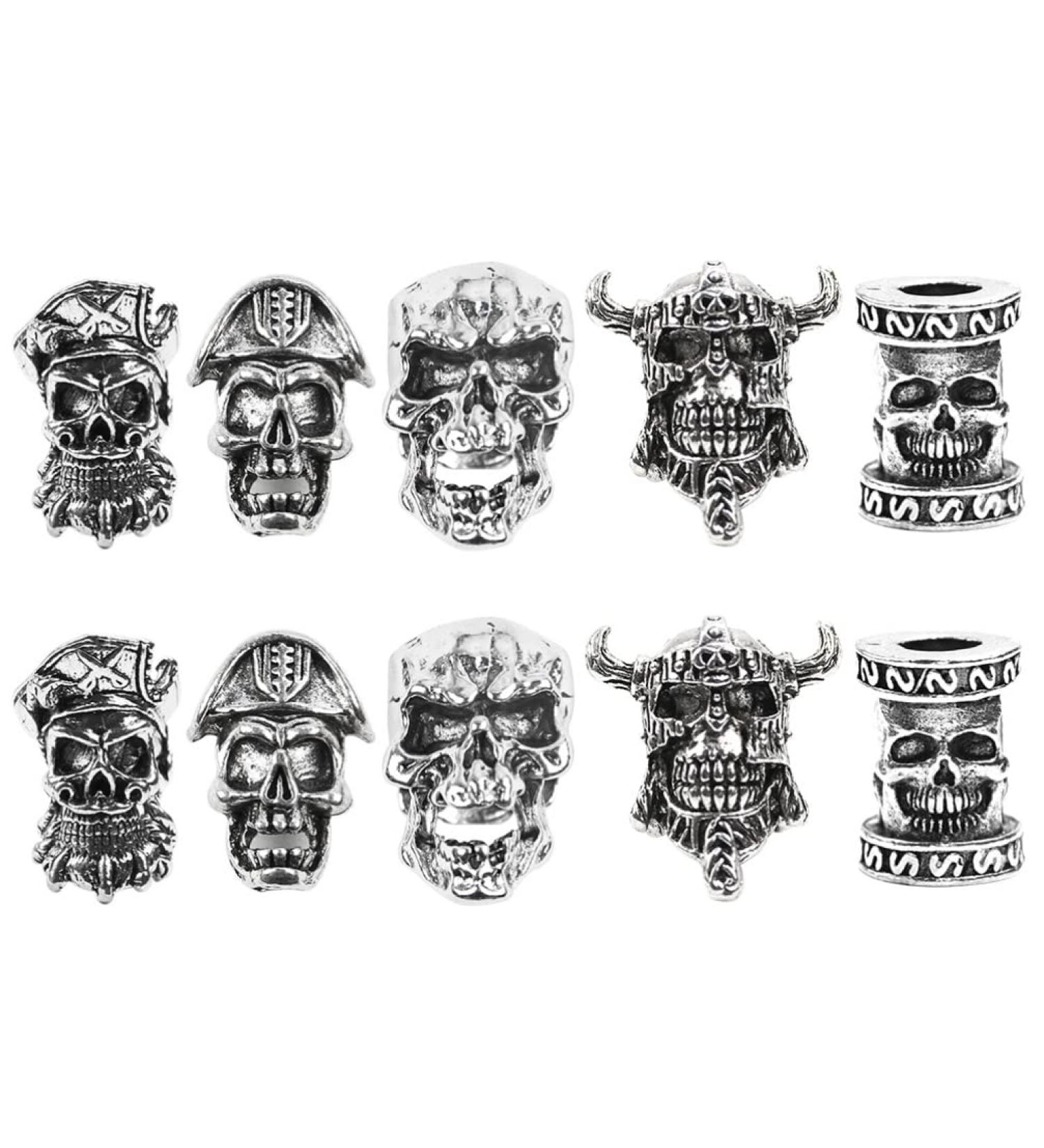KALLORY Dreadlock Accessories - Viking Beard Beads, Skull & Antique Hair Beads - 10pcs - Buy Online on SooperMarket.com