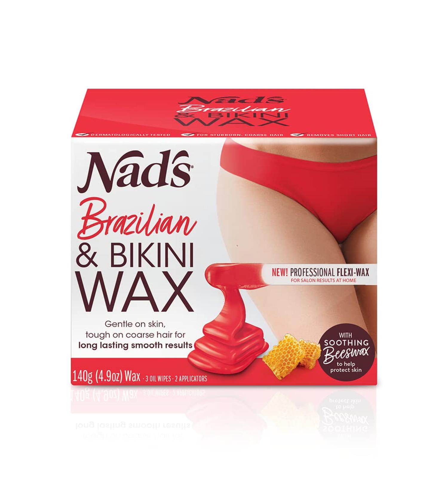 Nad's Brazilian & Bikini Wax Kit for Women - Coarse Hair Removal - At-Home Body Waxing with Hard Wax, Oil Wipes, and Spatula - Buy Online on SooperMarket.com