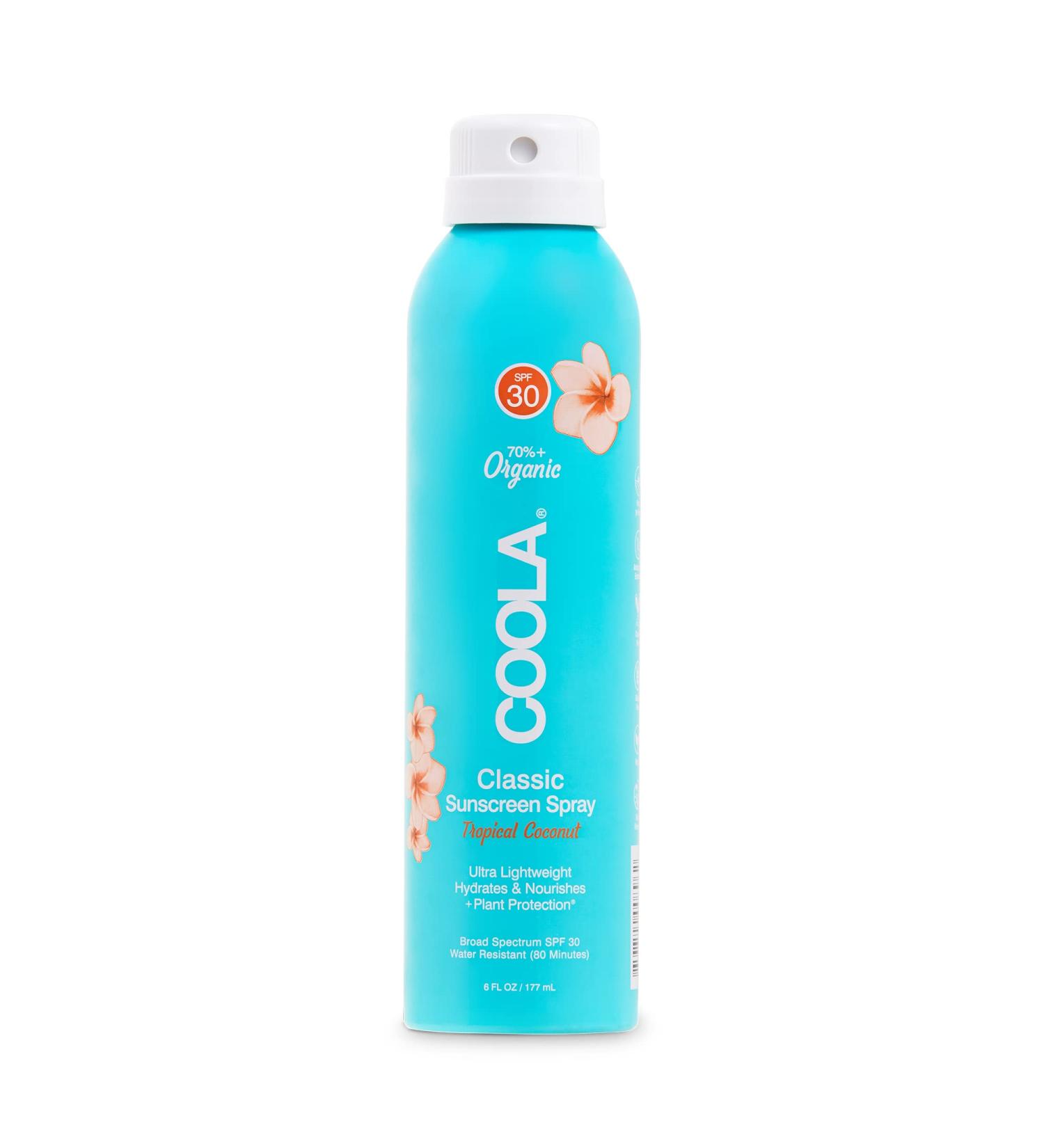 COOLA Organic Sunscreen SPF 30 Sunblock Spray - Daily Protection, Tropical Coconut - 6 Fl Oz - Buy Online on SooperMarket.com