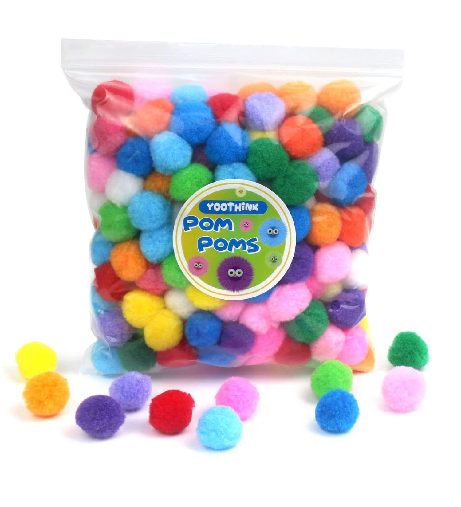 Pompoms for Crafts 200pcs - 1 Small Pom Poms for DIY Decoration Projects - Buy Online on SooperMarket.com