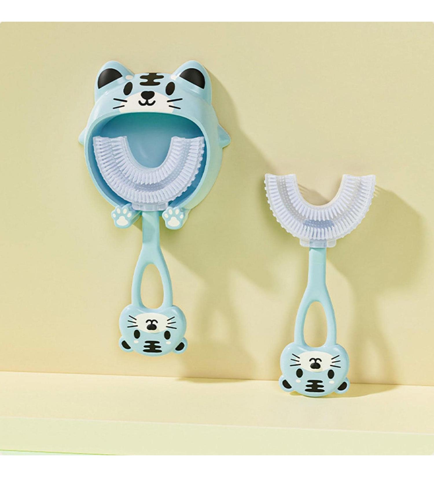 Buy Blue Tiger Baby Training Toothbrush - Soft Silicone Manual Toothbrush for Kids 2-6 Years | Cartoon Design for Complete Dental Hygiene - Buy Online on SooperMarket.com