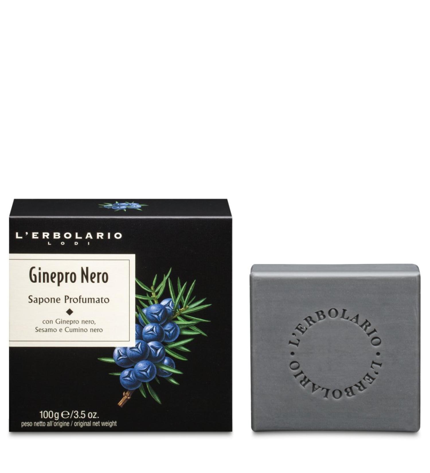 L'Erbolario Black Juniper Perfumed Soap 100 Grams 'Ginepro Nero Sapone Profumato in scatola di latta ed. limitata 100 g