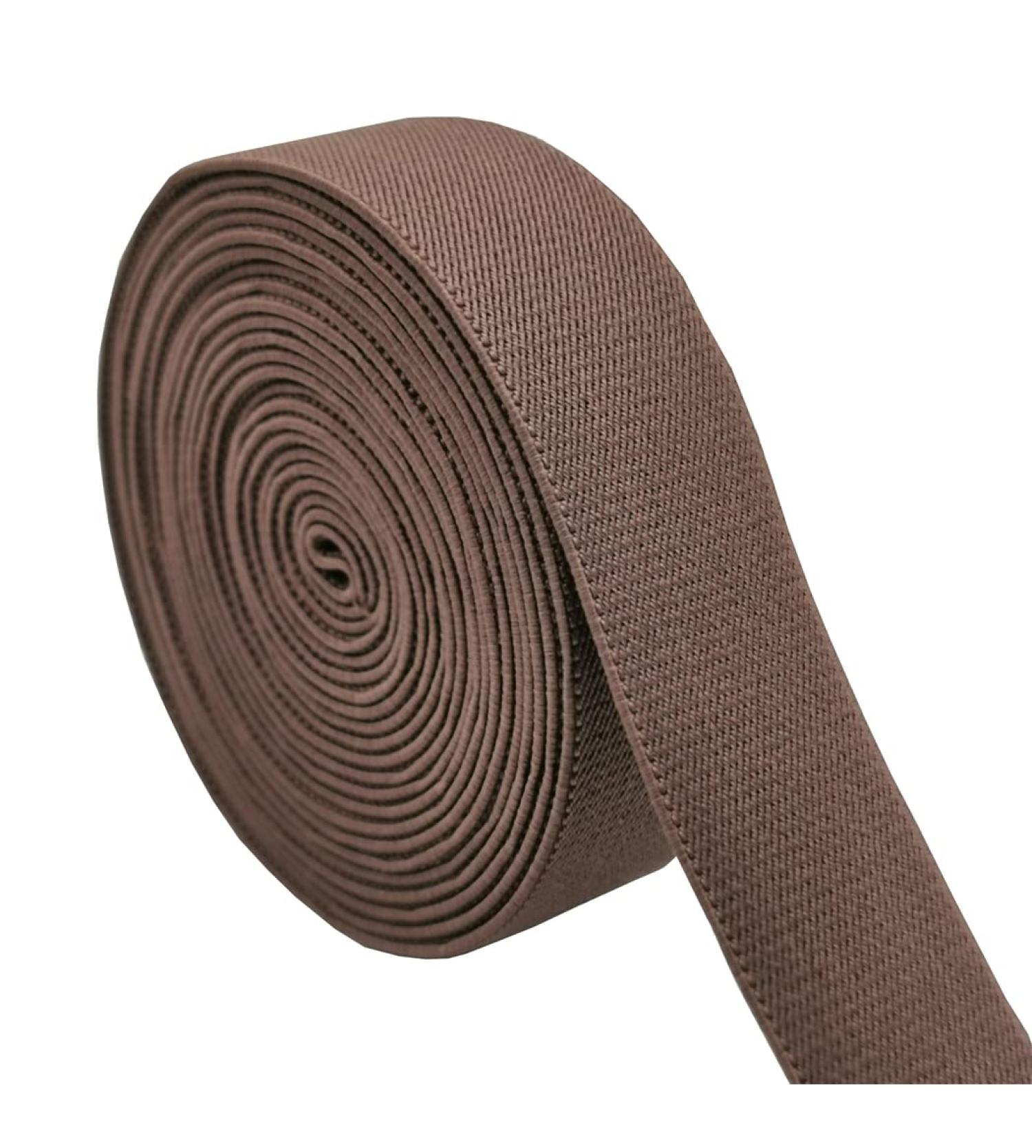 Sewing Elastic Band 35mm Wide 5 Yards Colored Twill Woven Elastic - Dark Brown - Buy Online on SooperMarket.com