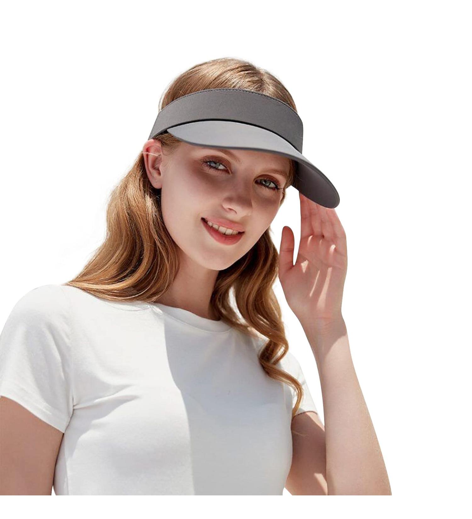 Clape UV Protection Visor Cap - Quick-Drying Adjustable Sun Shield for Golf & Tennis - Summer Outdoor Visor in Dark Gray (RNKD01) - Buy Online on SooperMarket.com