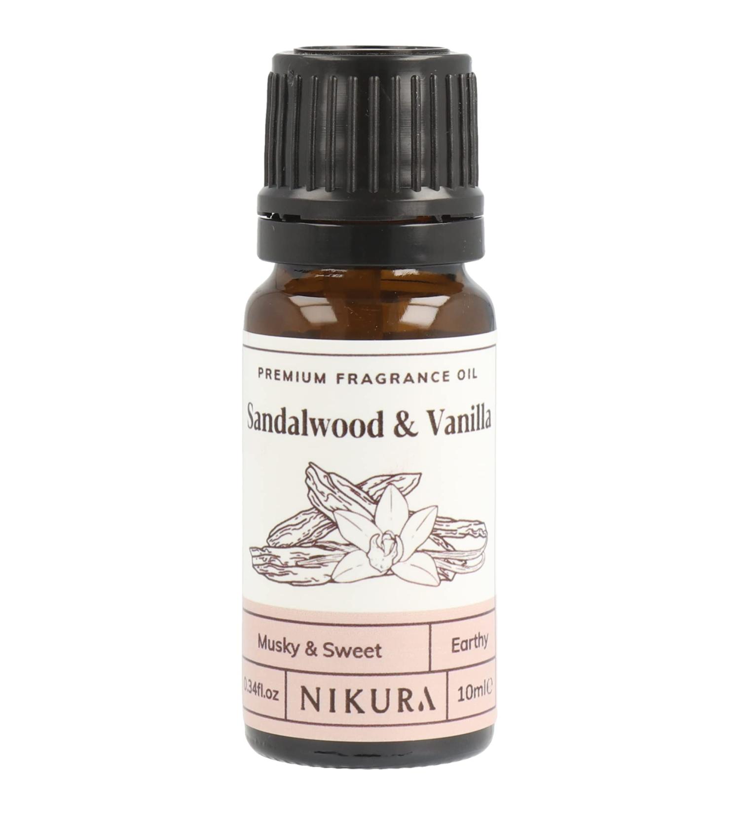 Sandalwood & Vanilla Fragrance Oil - 10ml | For Gifts, Diffusers, Candle Making, Soap Making | Ideal for Bath Bombs, Perfume Scents | Vegan, UK Made - Buy Online on SooperMarket.com