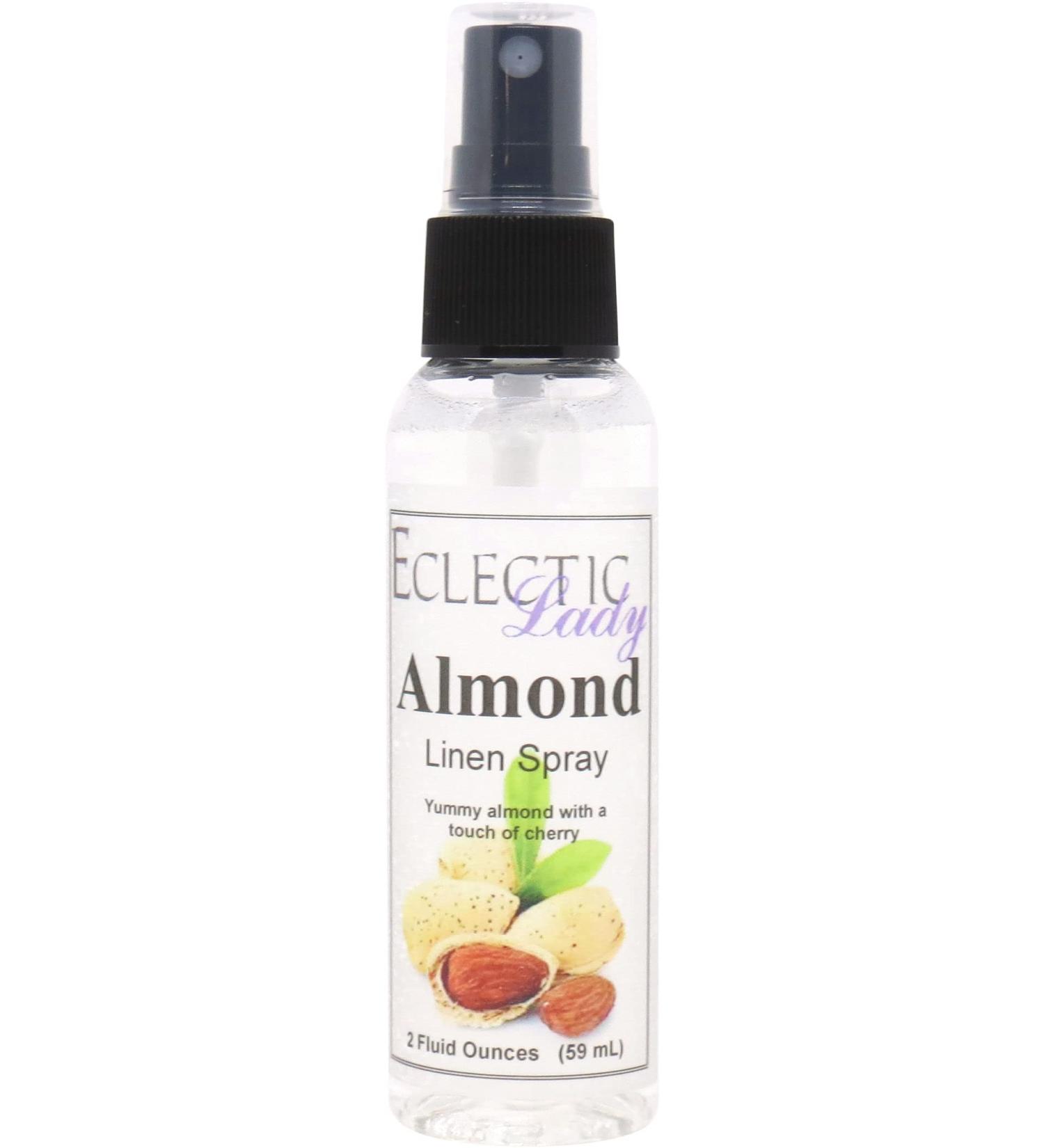 Almond Linen Spray 2 ounces - Eclectic Lady Sheet and Linen Spray - No Artificial Colors Parabens or Preservatives - Long-Lasting Scent for Bed Fabric & Pillow 2 Fluid Ounces - Buy Online on SooperMarket.com